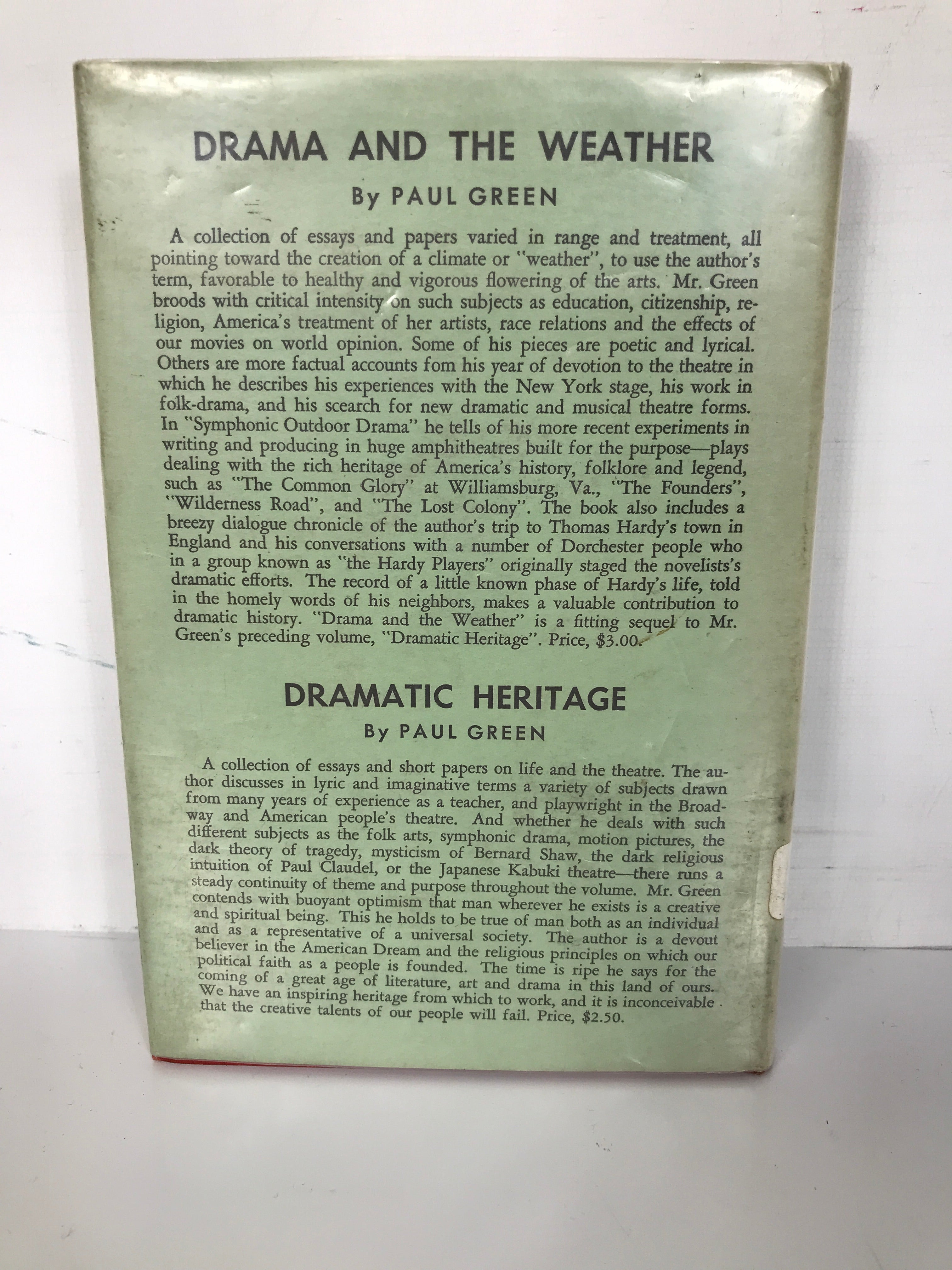 Plough and Furrow by Paul Green 1963 First Edition HC DJ Ex-Lib