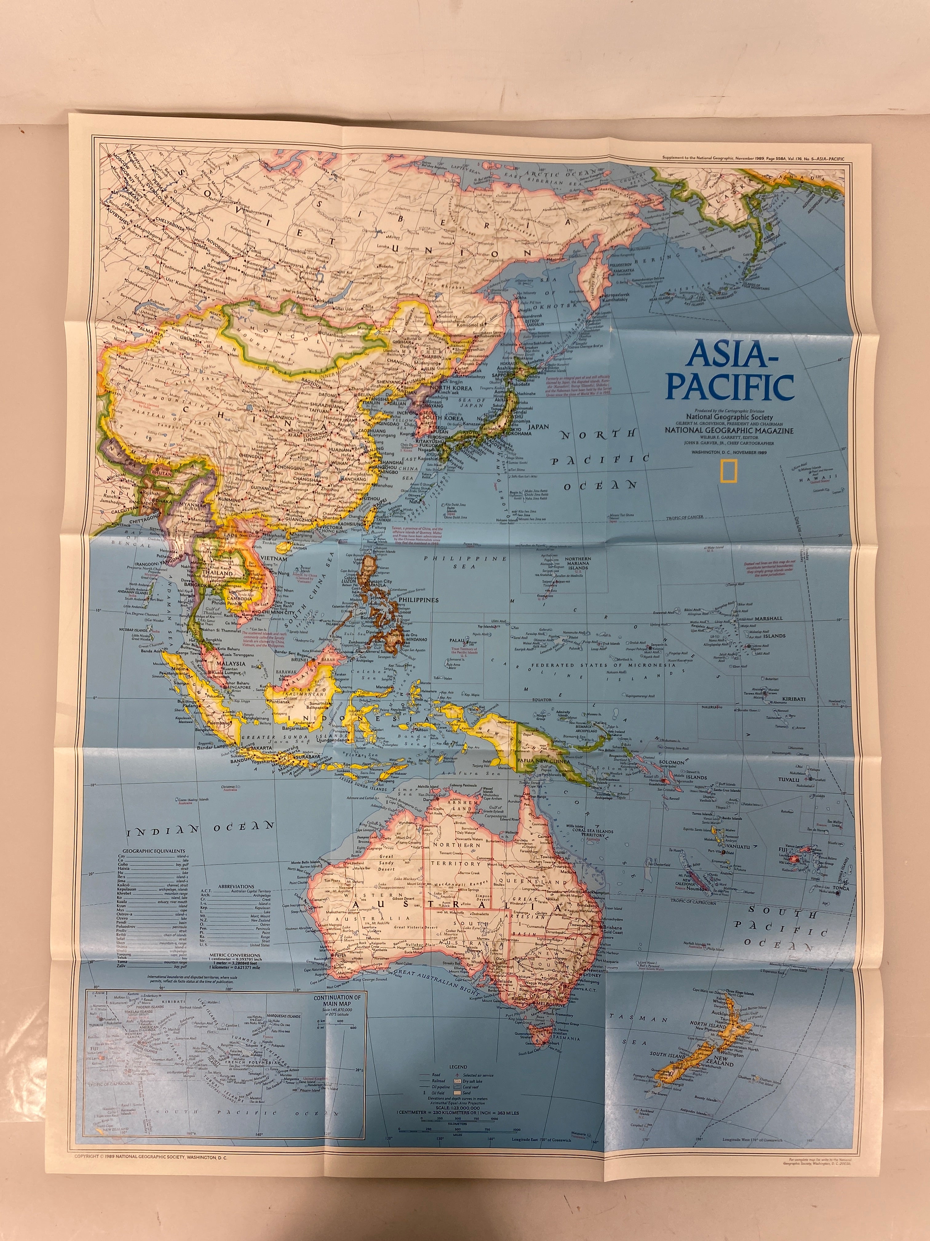 Lot of Vintage Nat Geo Maps of Asia: Indonesia/China/Philippines/Japan/Vietnam