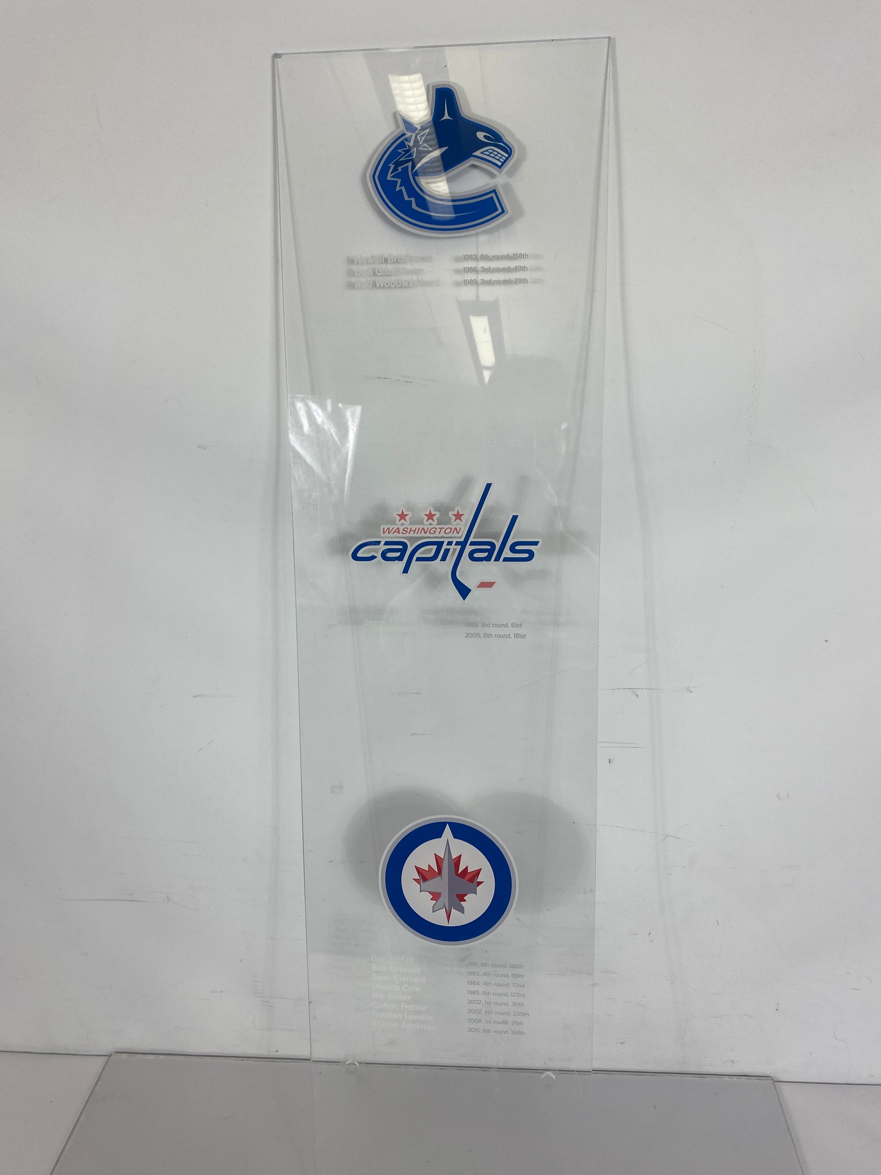 MSU Ice Hockey Acrylic Wall Hanging NHL Draft Picks Canucks Capitals Jets