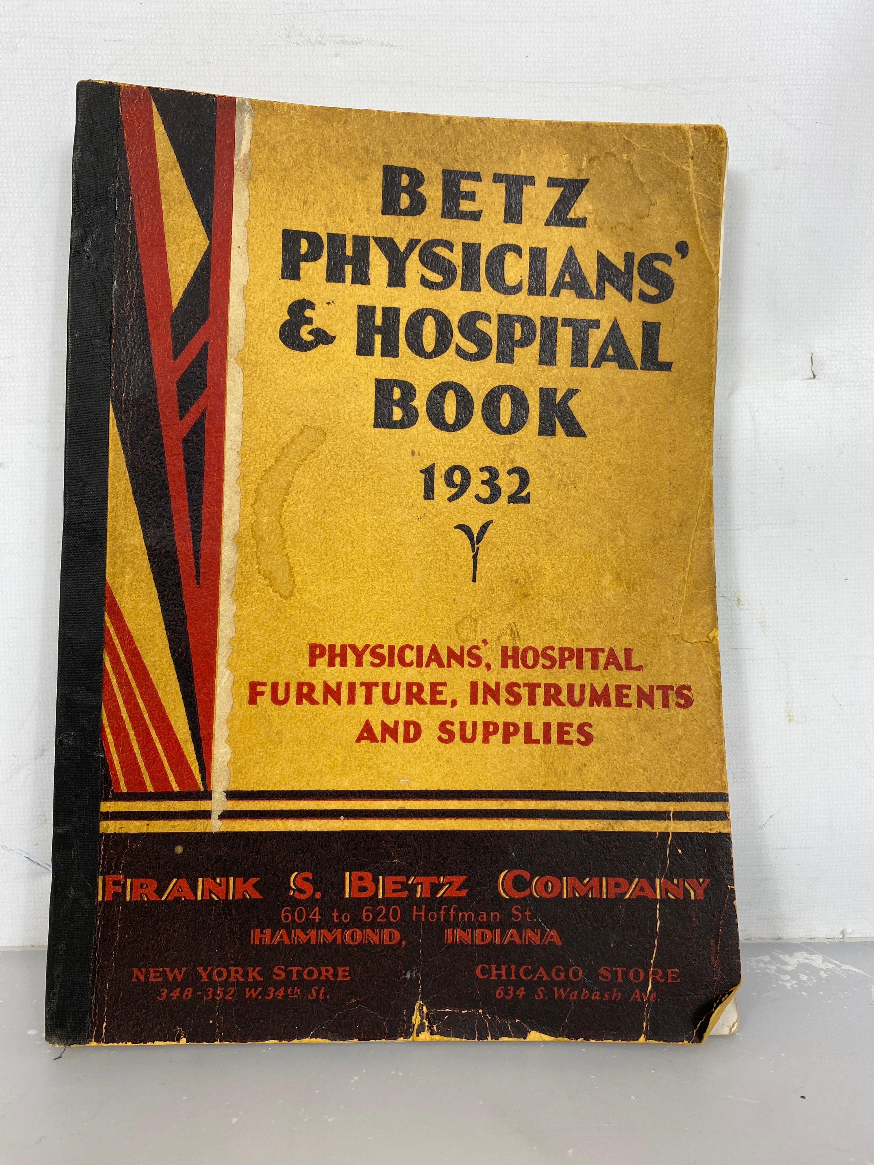 Vintage Catalog: Betz Physicians' & Hospital Book 1932 SC