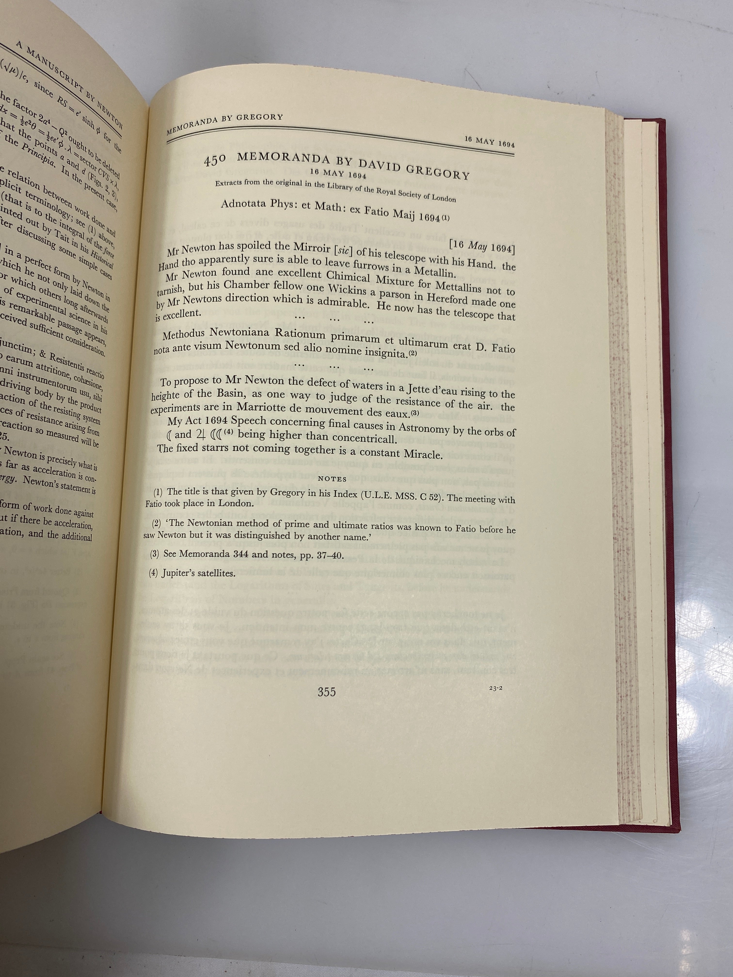 The Correspondence of Isaac Newton Vol III Ex-library 1961 HC
