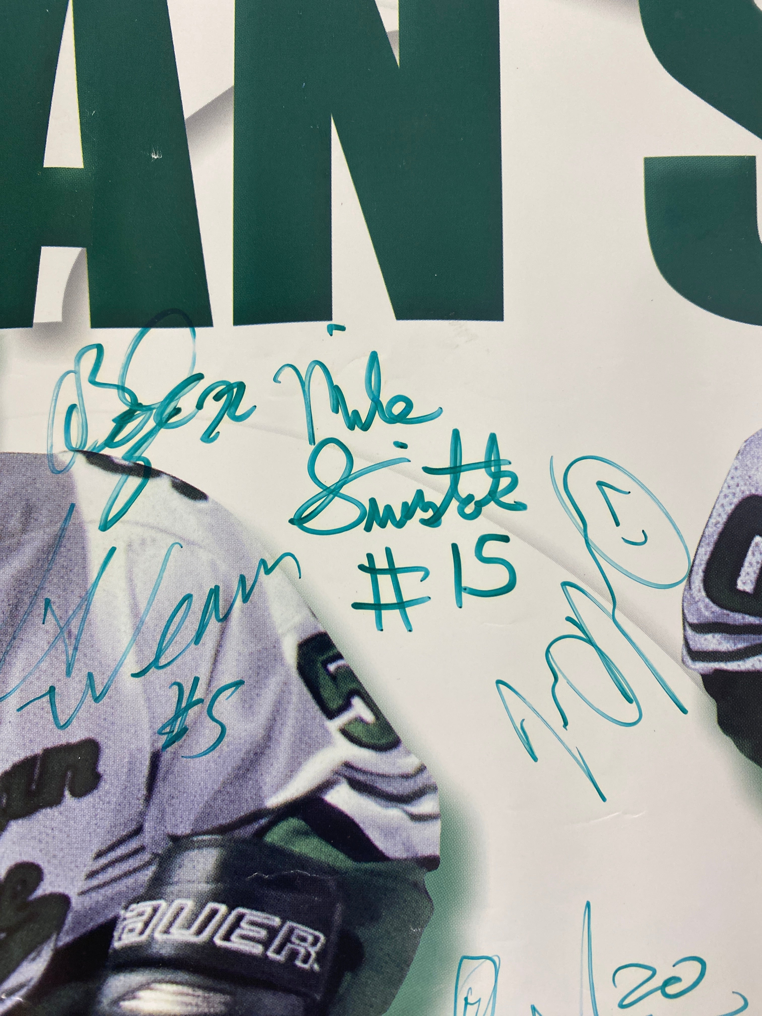 1999-2000 MSU Ice Hockey Poster Signed by Team and Ron Mason CCHA Champs