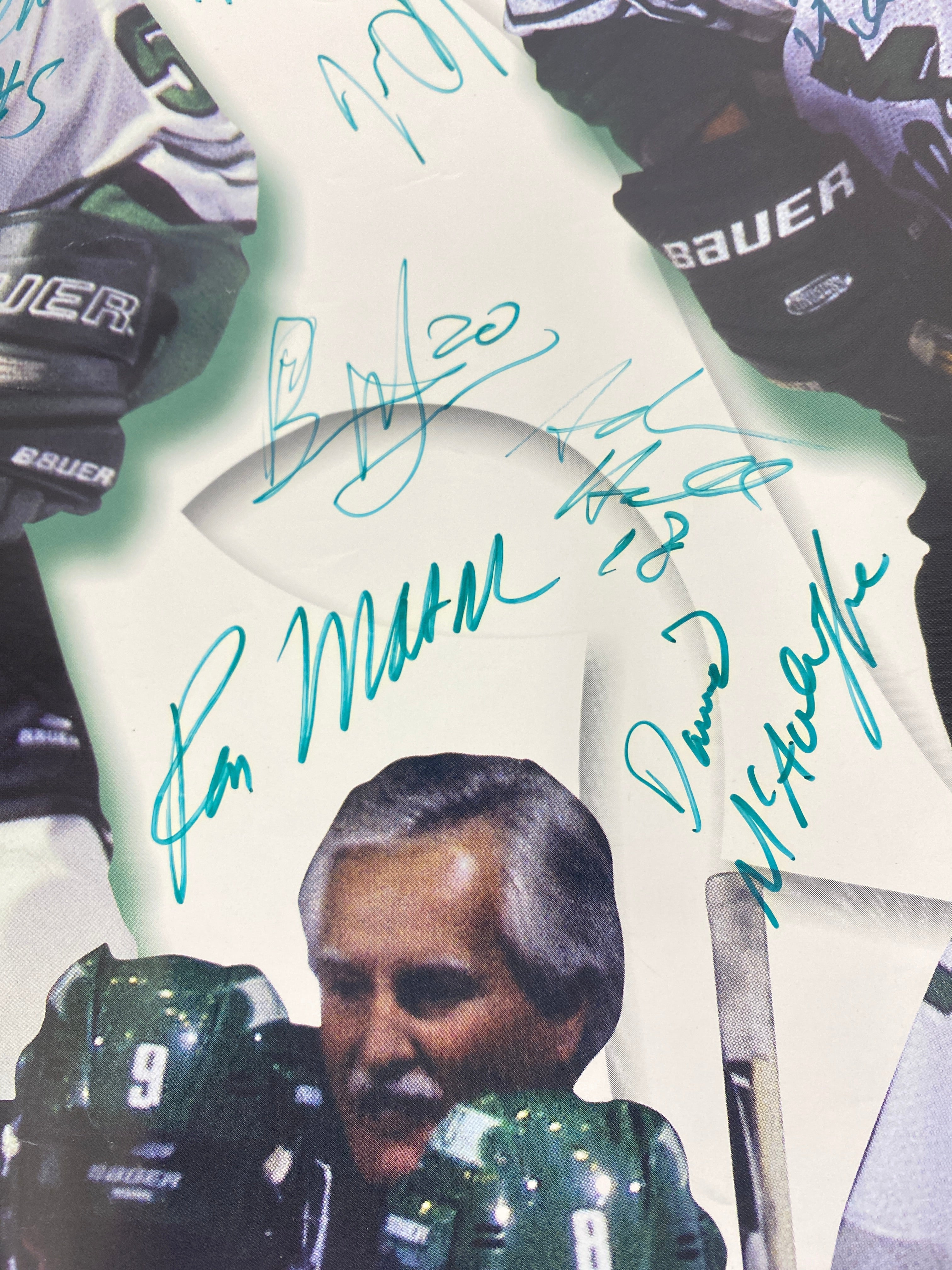 1999-2000 MSU Ice Hockey Poster Signed by Team and Ron Mason CCHA Champs