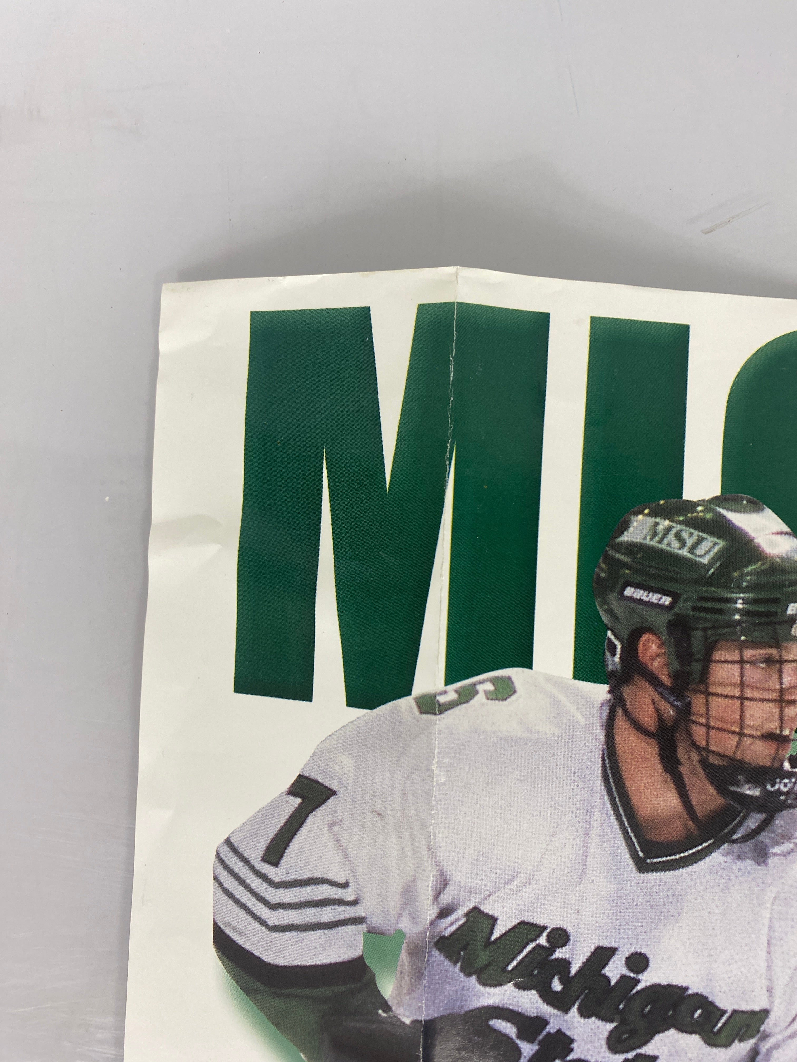 1999-2000 MSU Ice Hockey Poster Signed by Team and Ron Mason CCHA Champs