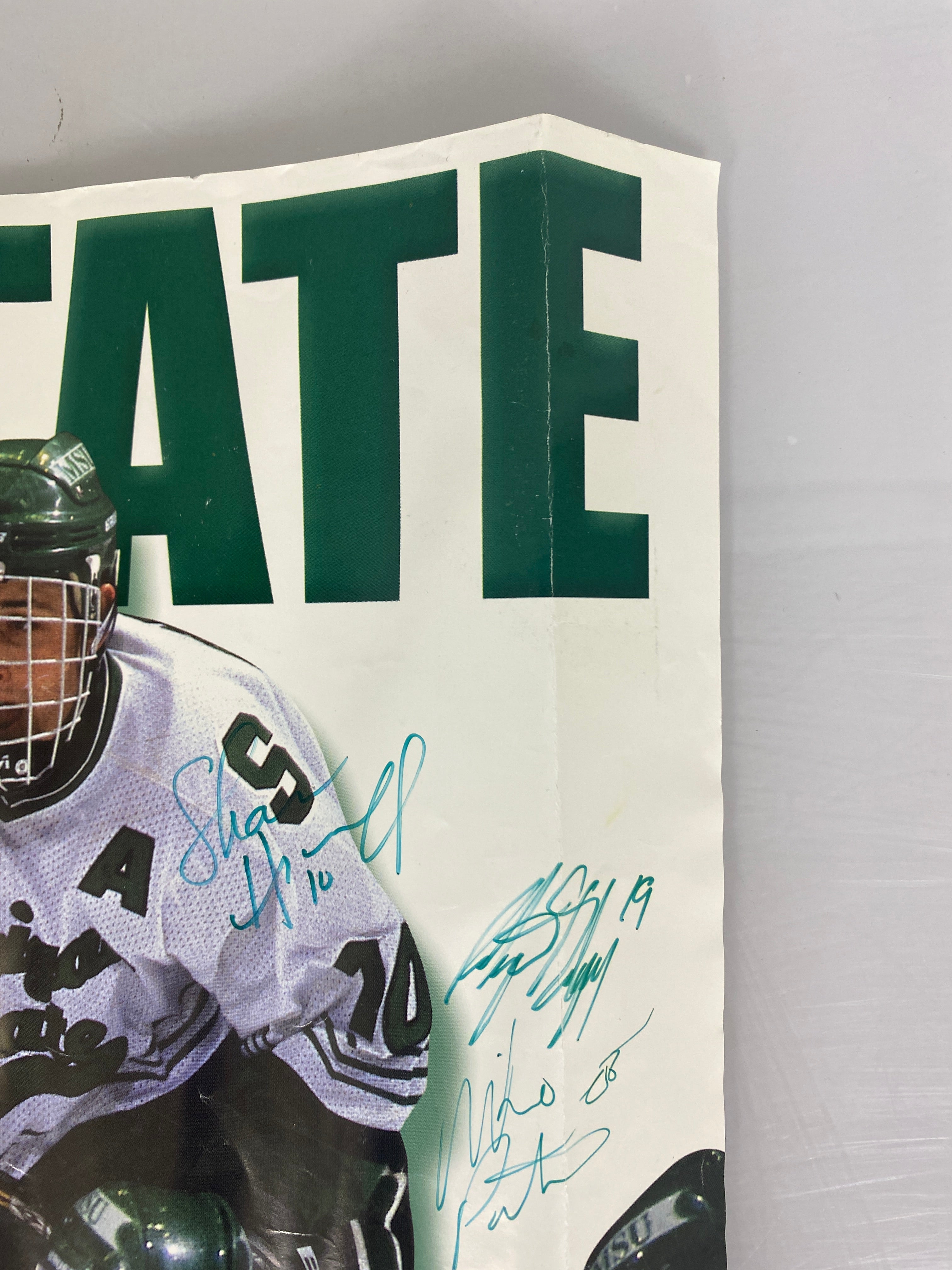 1999-2000 MSU Ice Hockey Poster Signed by Team and Ron Mason CCHA Champs