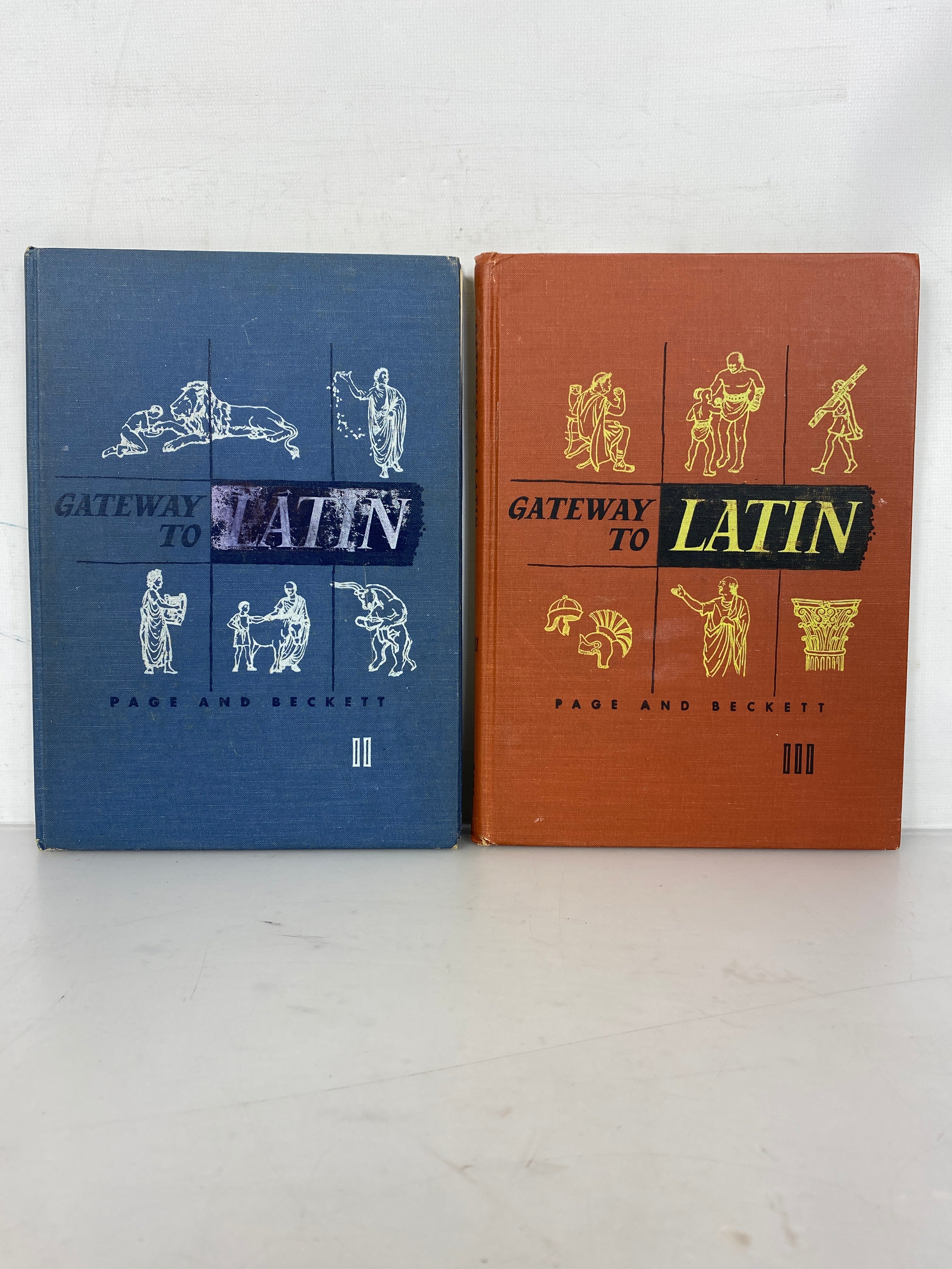 2 Volumes of Gateway To Latin (II and III) by Page and Beckett 1953-1954 HC