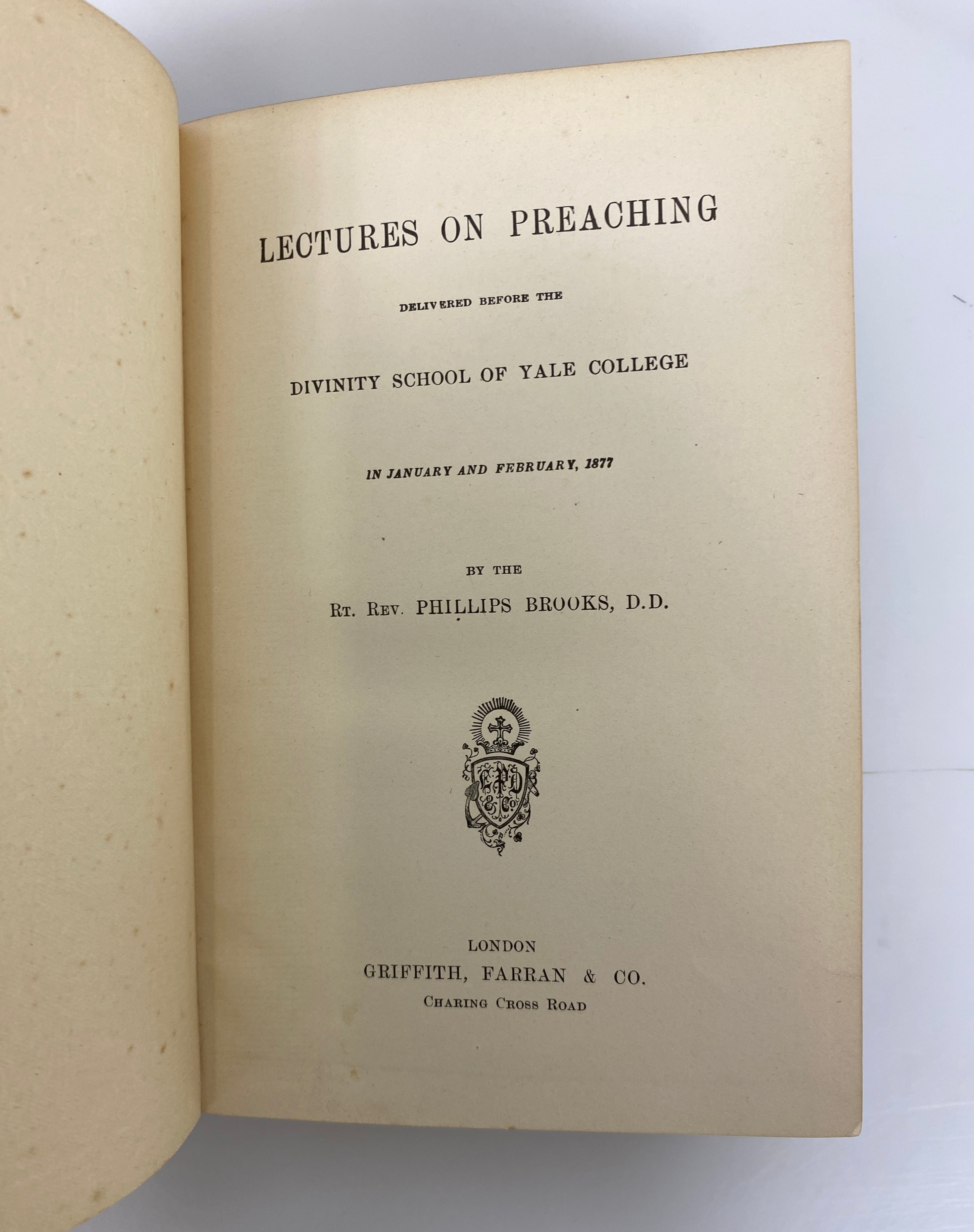 Lectures on Preaching by Phillips Brooks c1880-1890 Antique HC