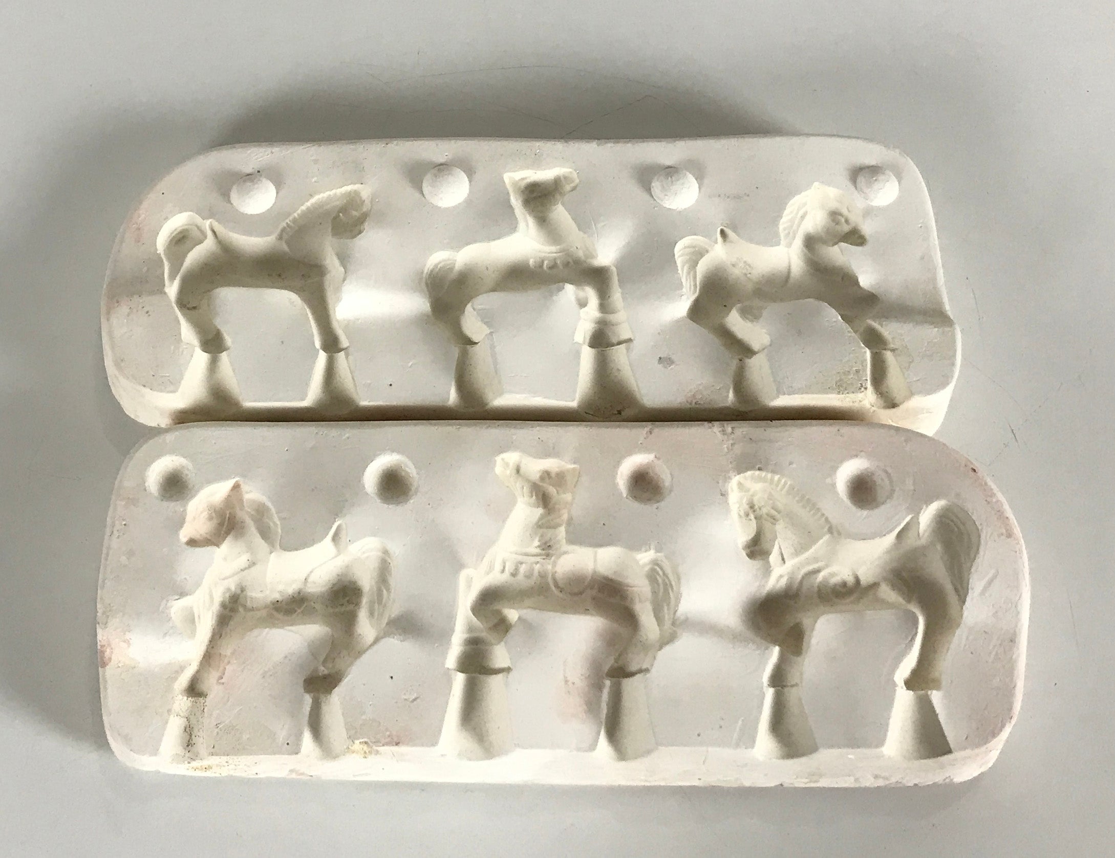 3 Small Horse Ceramic Slip Casting Mold