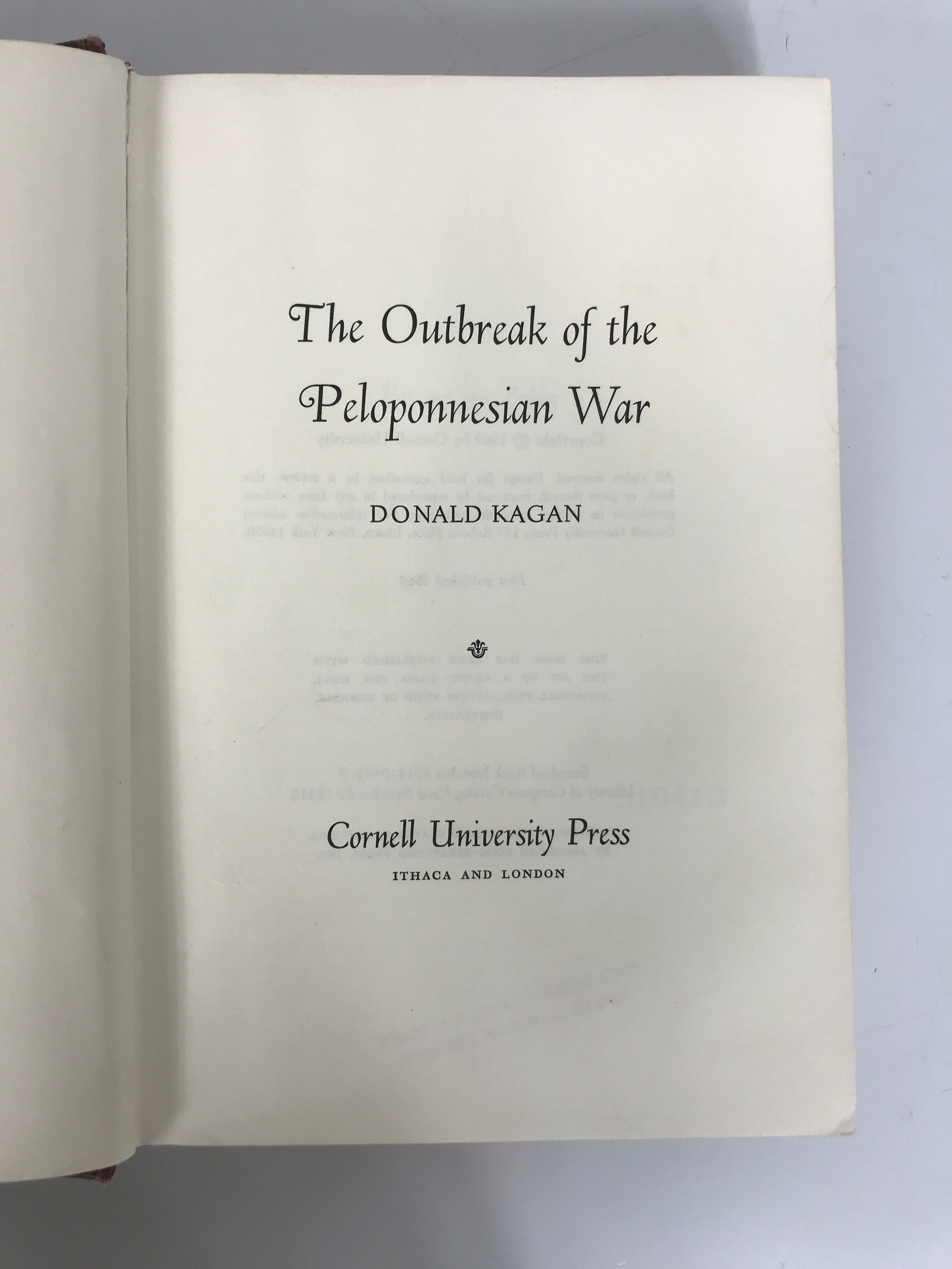 The Outbreak of the Peloponnesian War Kagan 1969 HCDJ Ex-Library