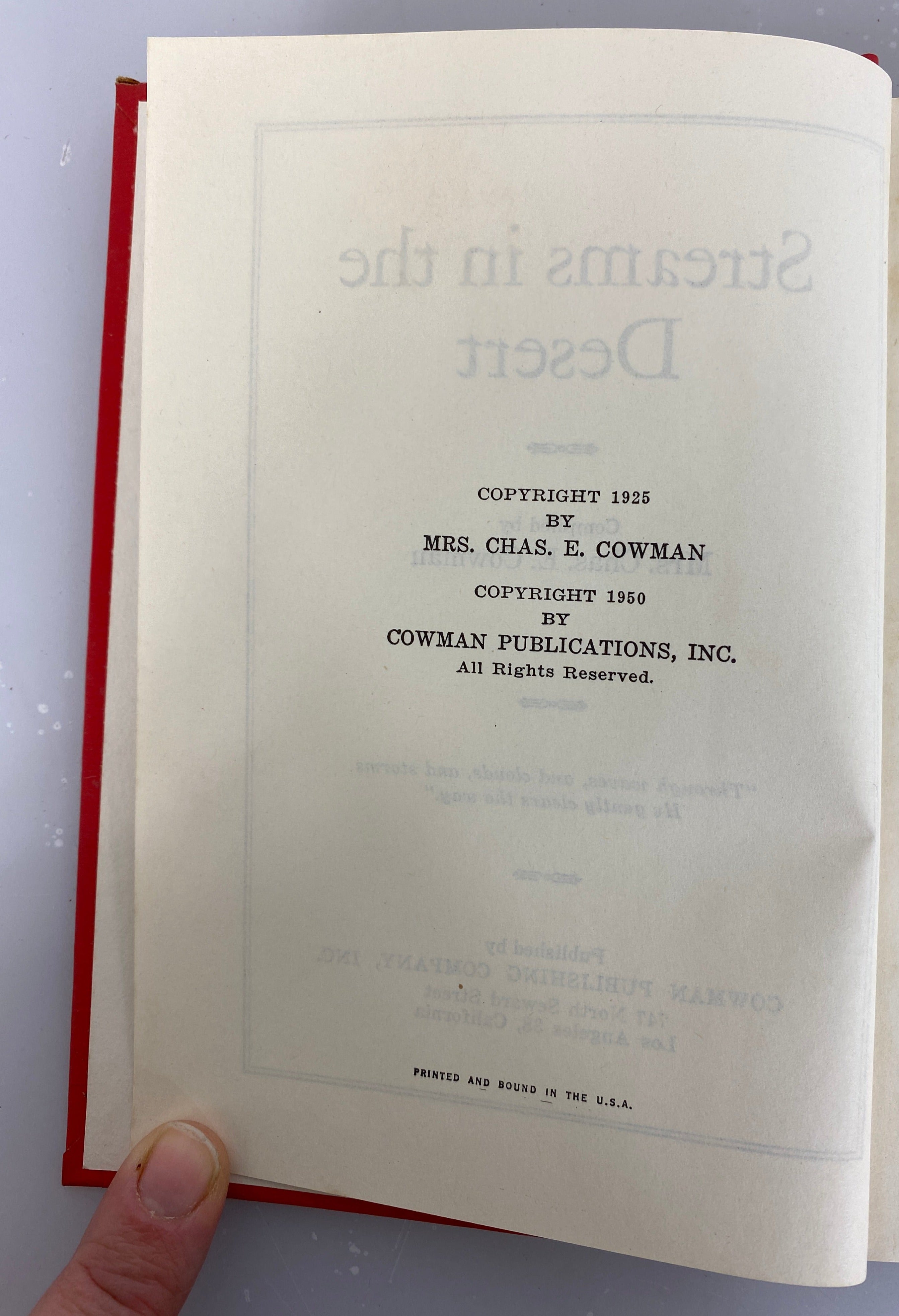 Streams in the Desert Mrs. Chas E. Cowman 1950 Cowman Publishing Company HC
