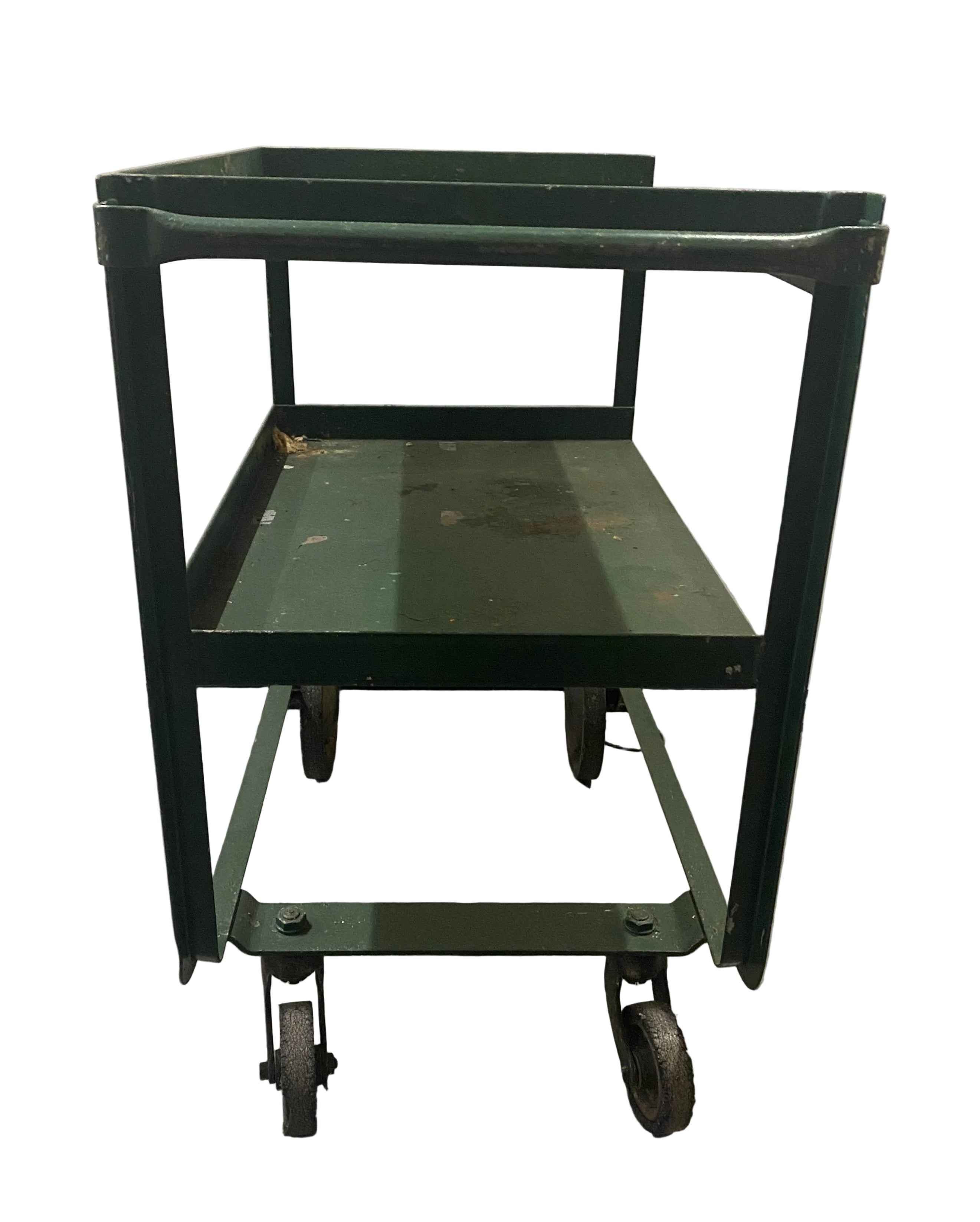 Green Metal Rolling Cart