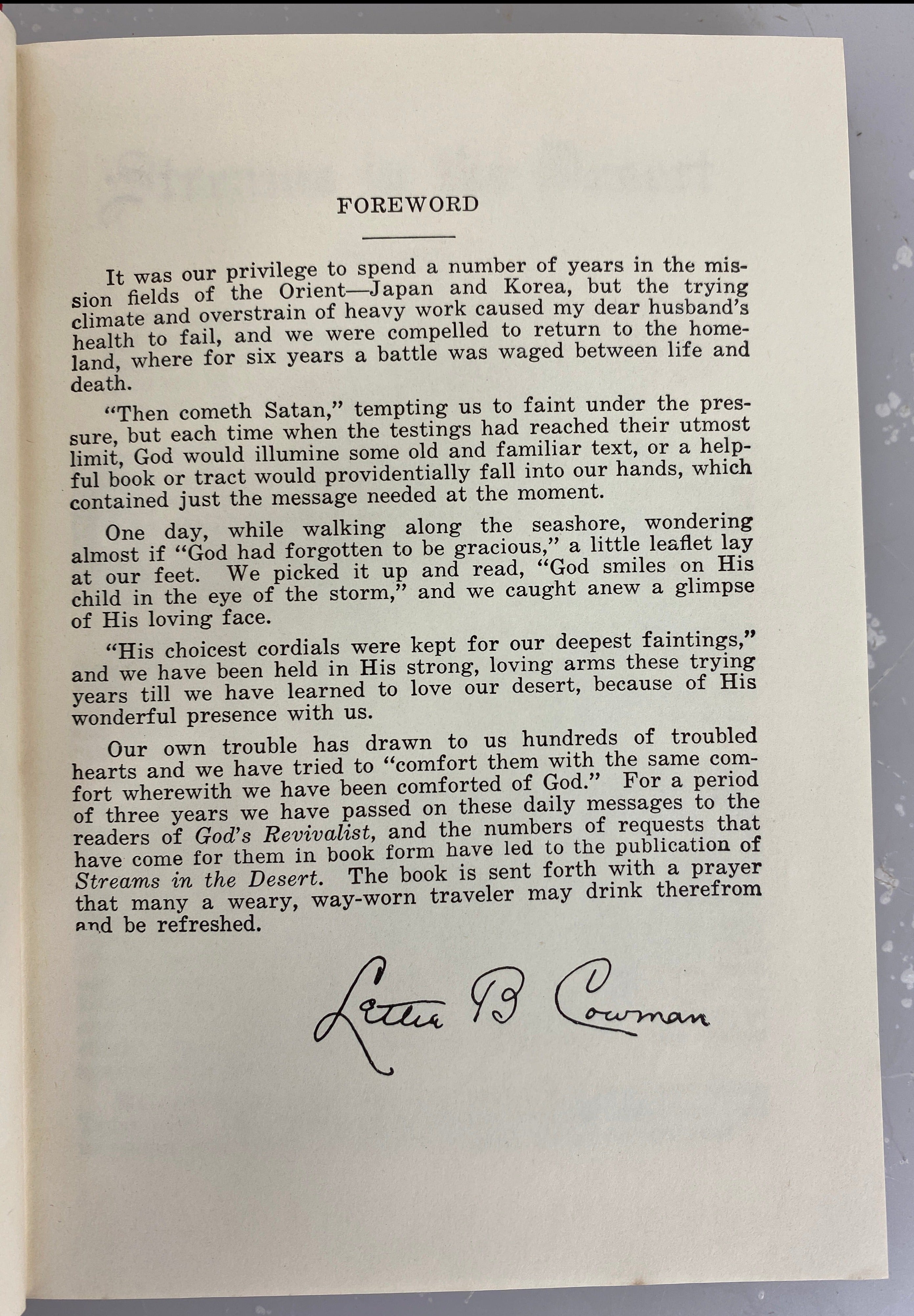 Streams in the Desert Mrs. Chas E. Cowman 1950 Cowman Publishing Company HC