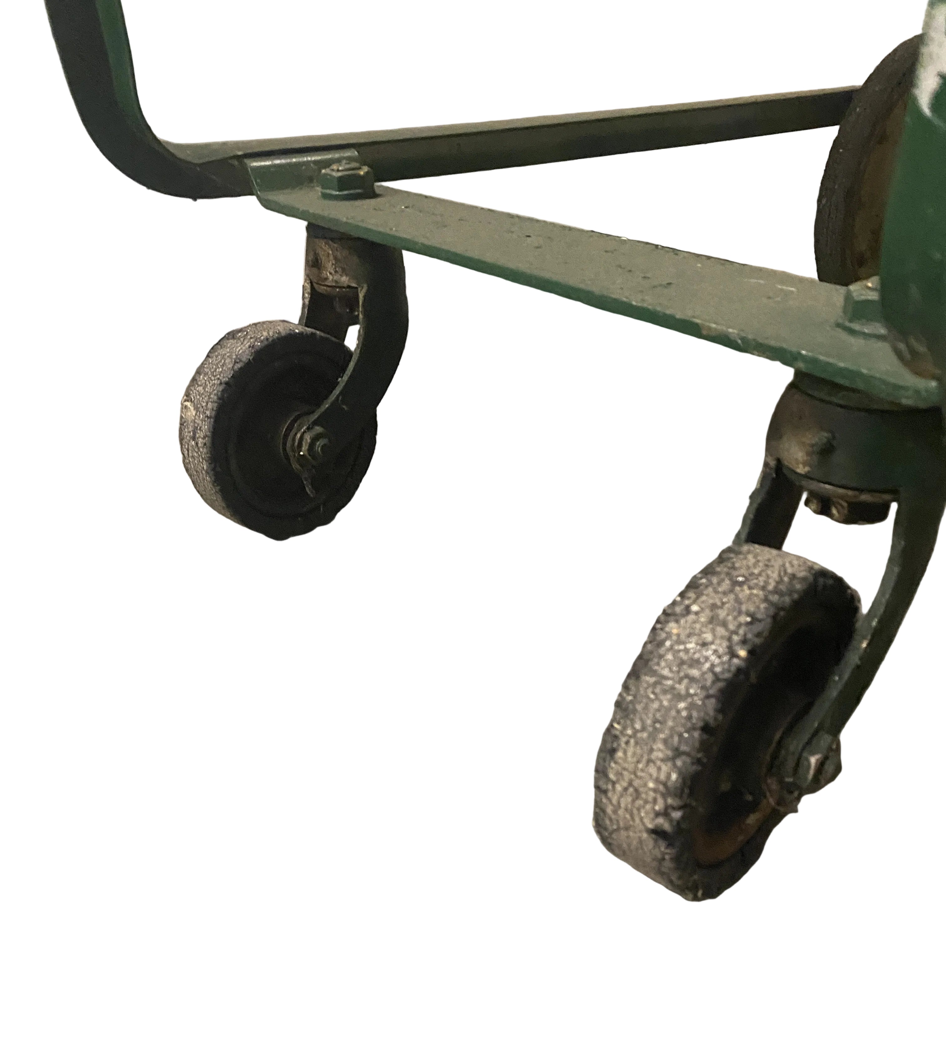 Green Metal Rolling Cart