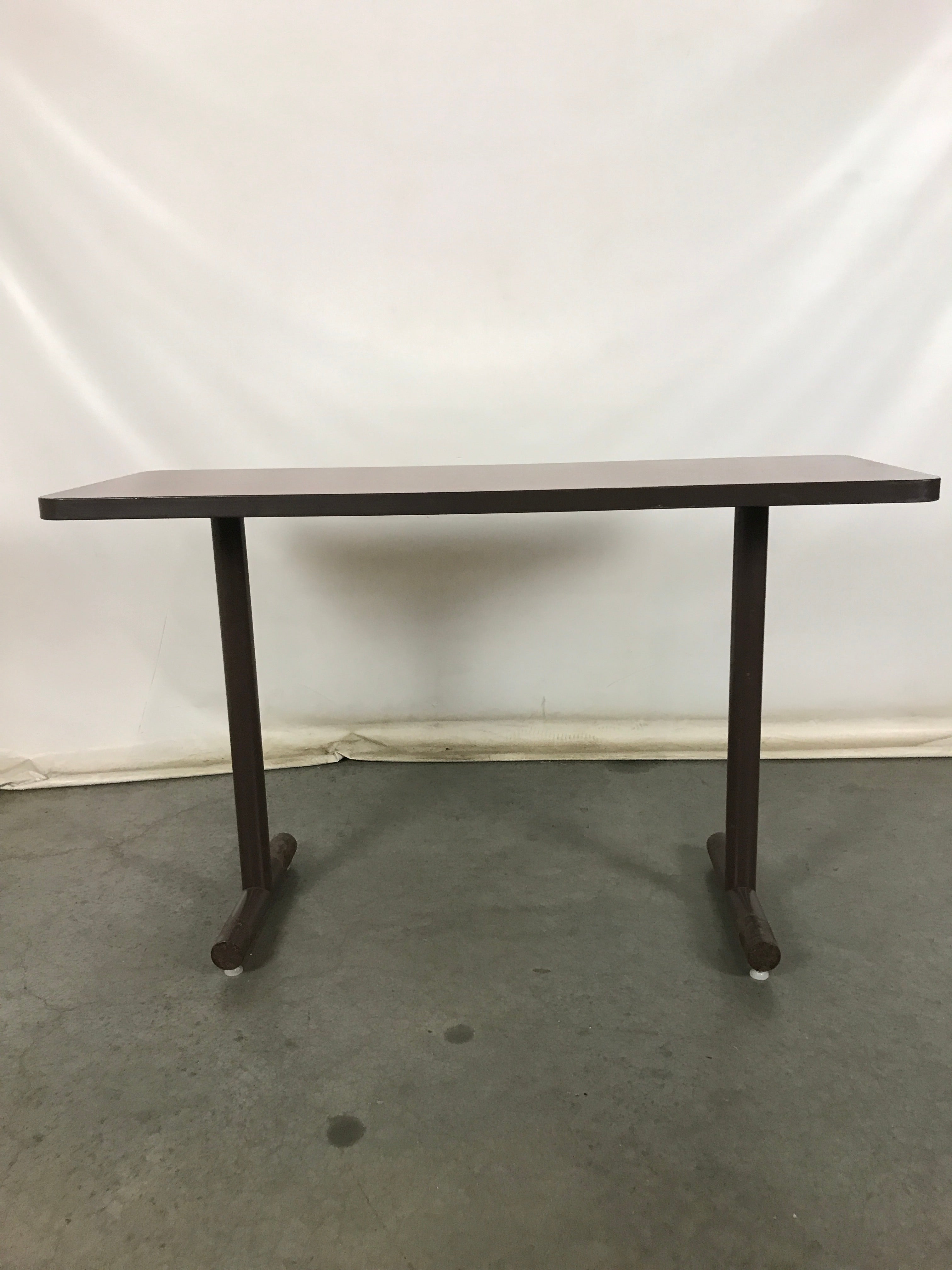 Brown Leg Rounded Corner Table