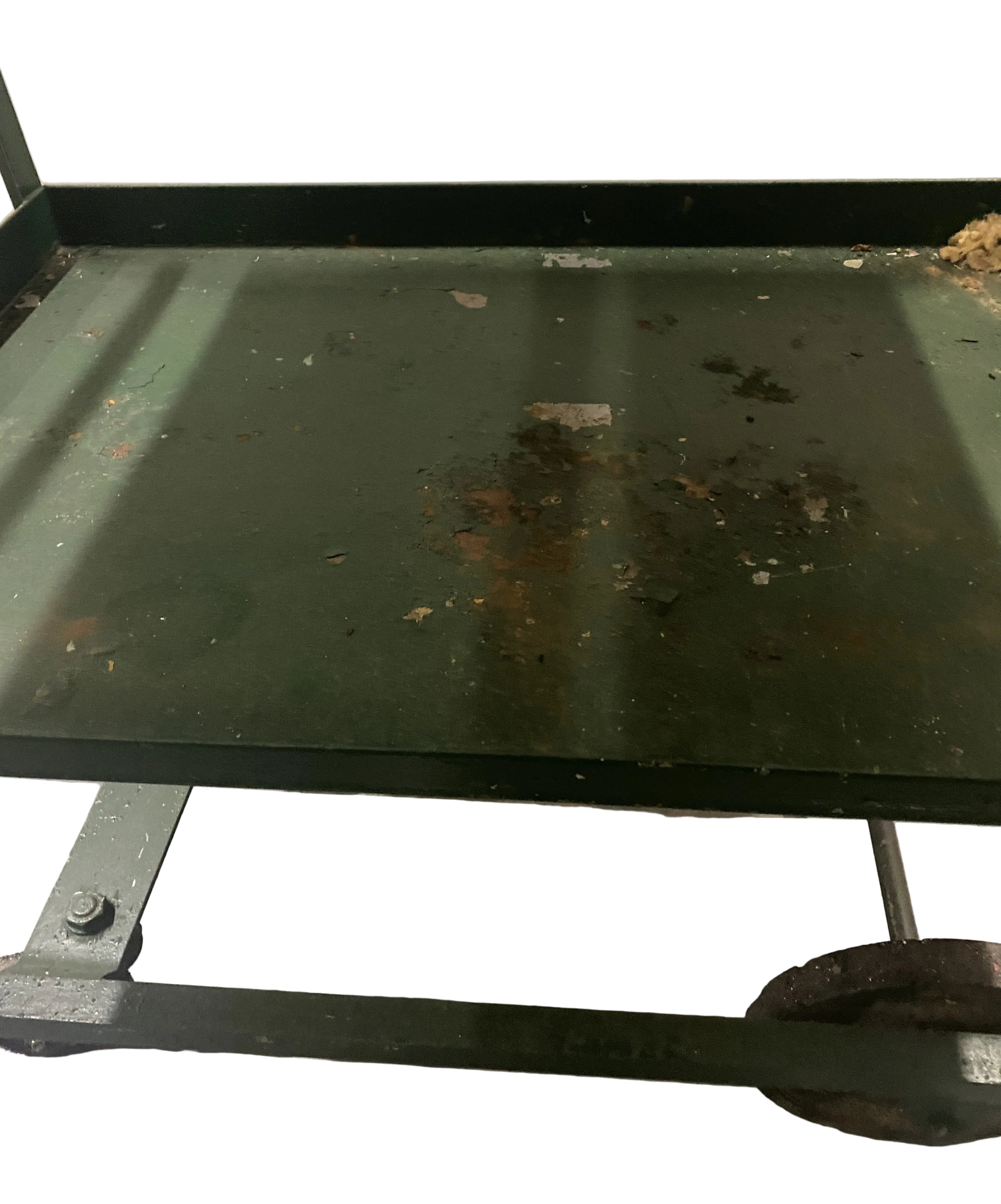 Green Metal Rolling Cart