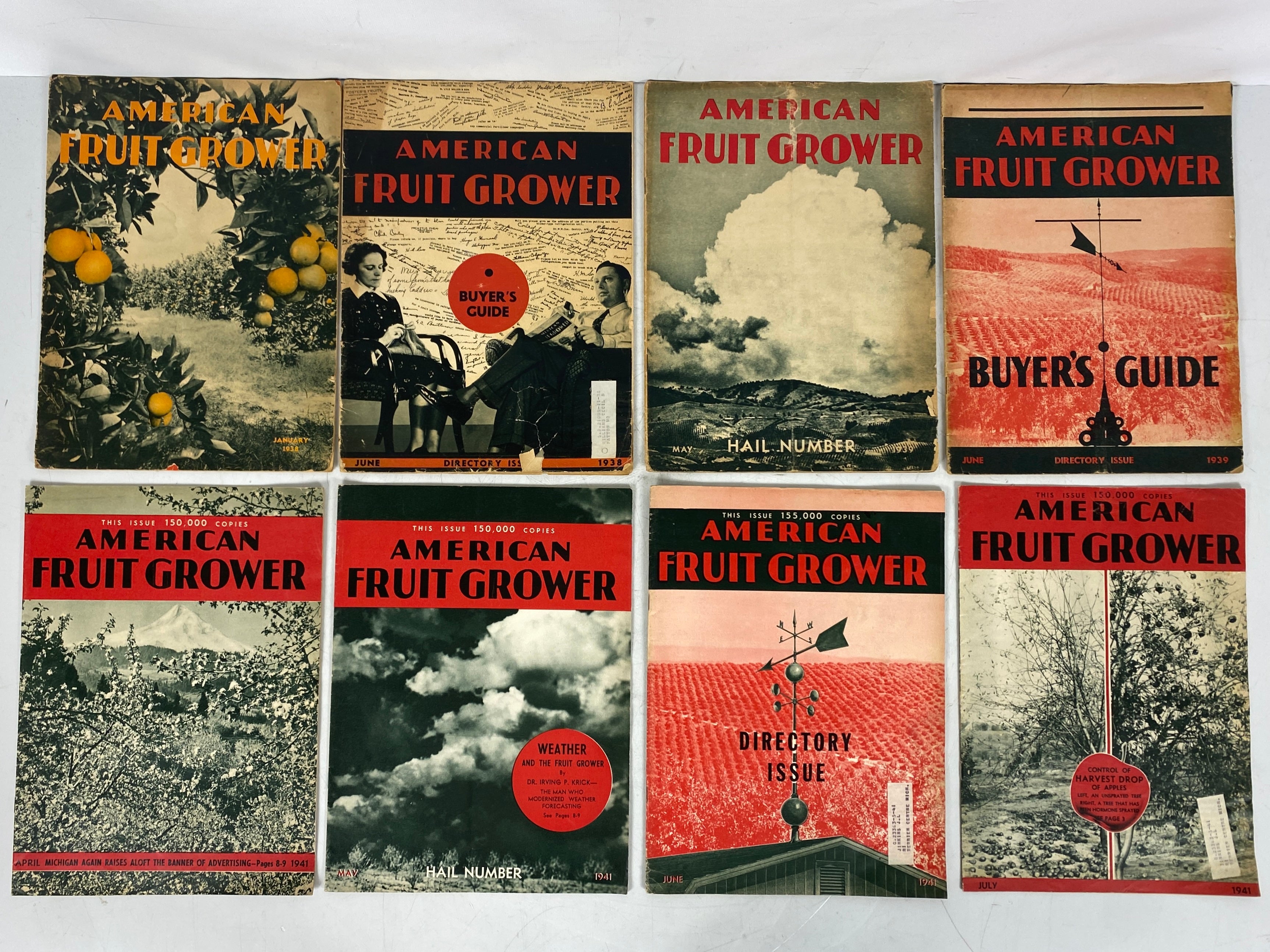 Lot of 12 American Fruit Grower Magazines (1906-1941)