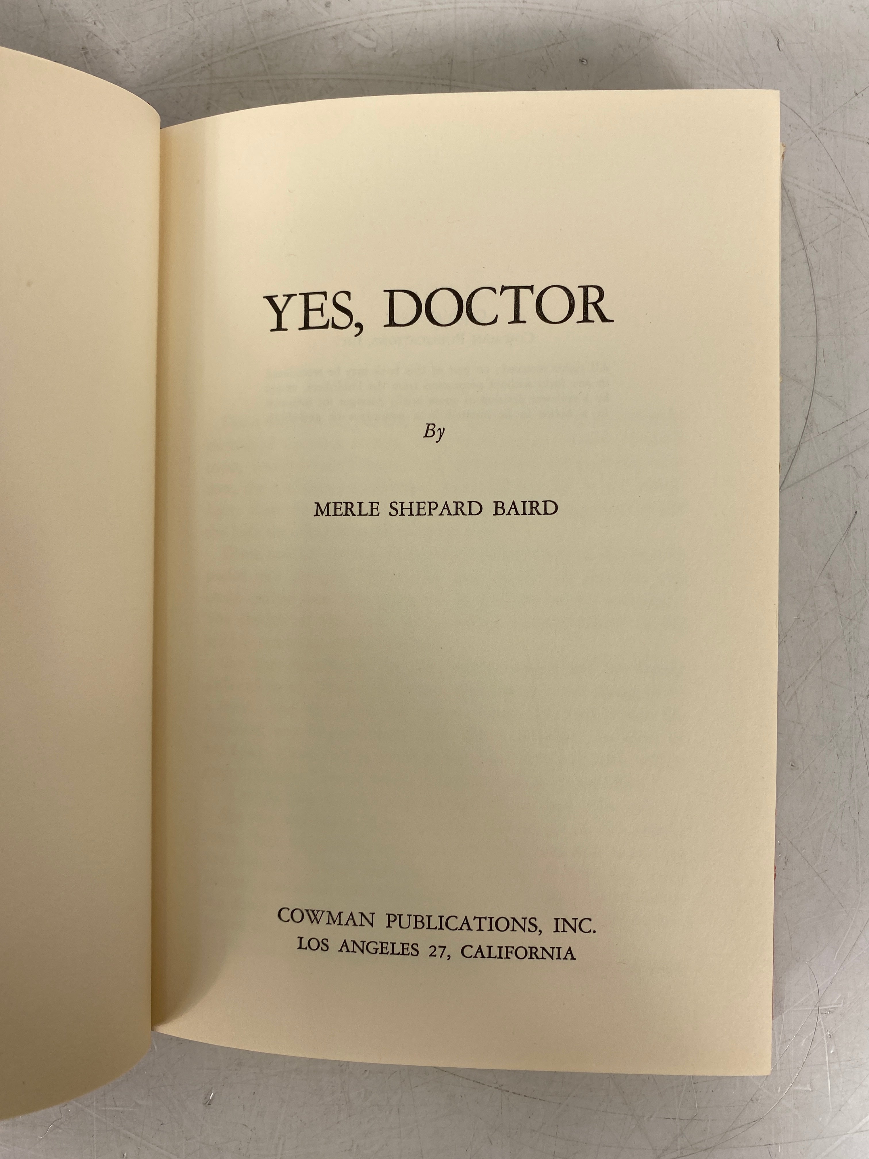 Yes, Doctor by Merle Shepard Baird 1957 Rare Vintage HC DJ