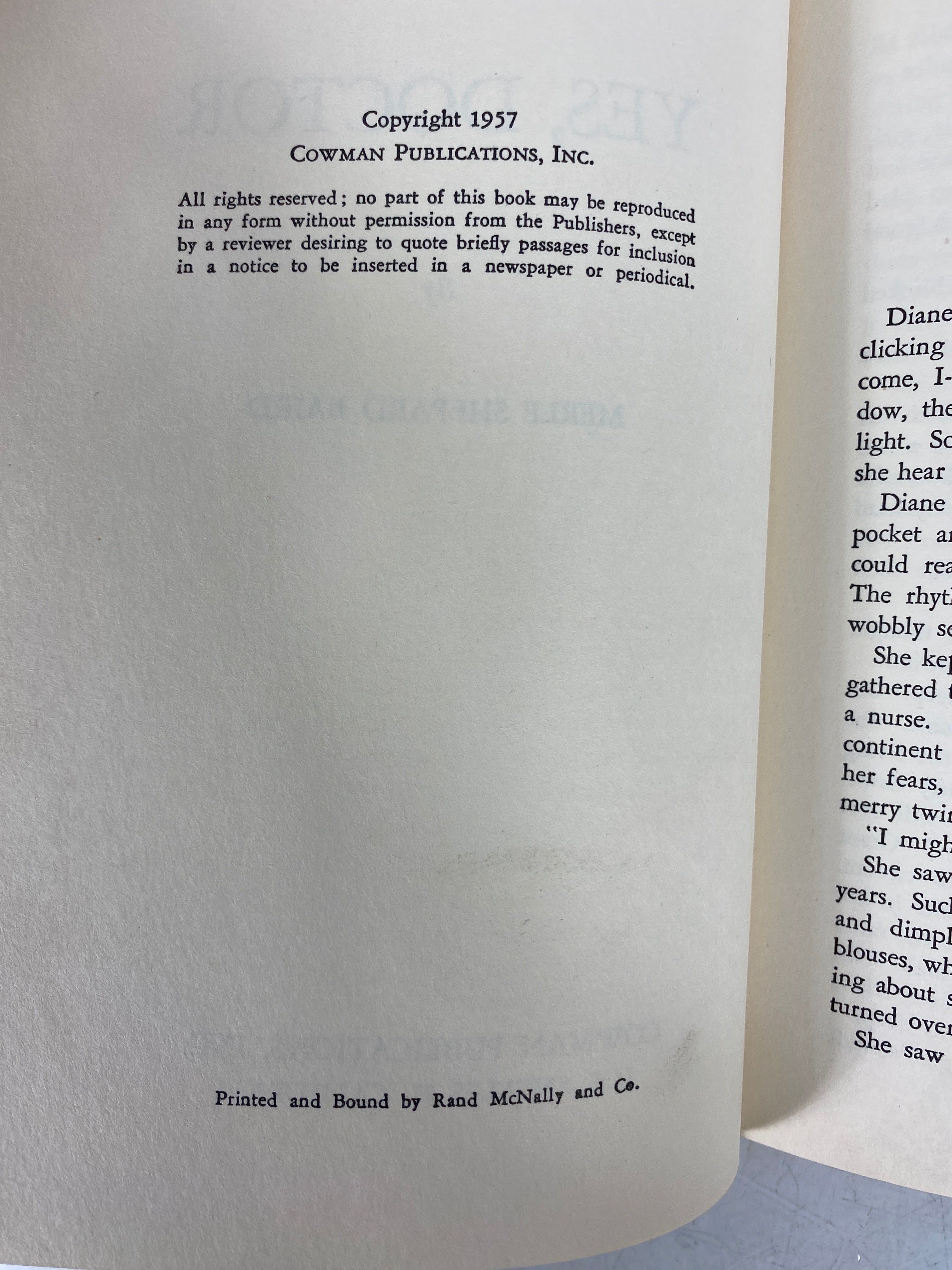 Yes, Doctor by Merle Shepard Baird 1957 Rare Vintage HC DJ