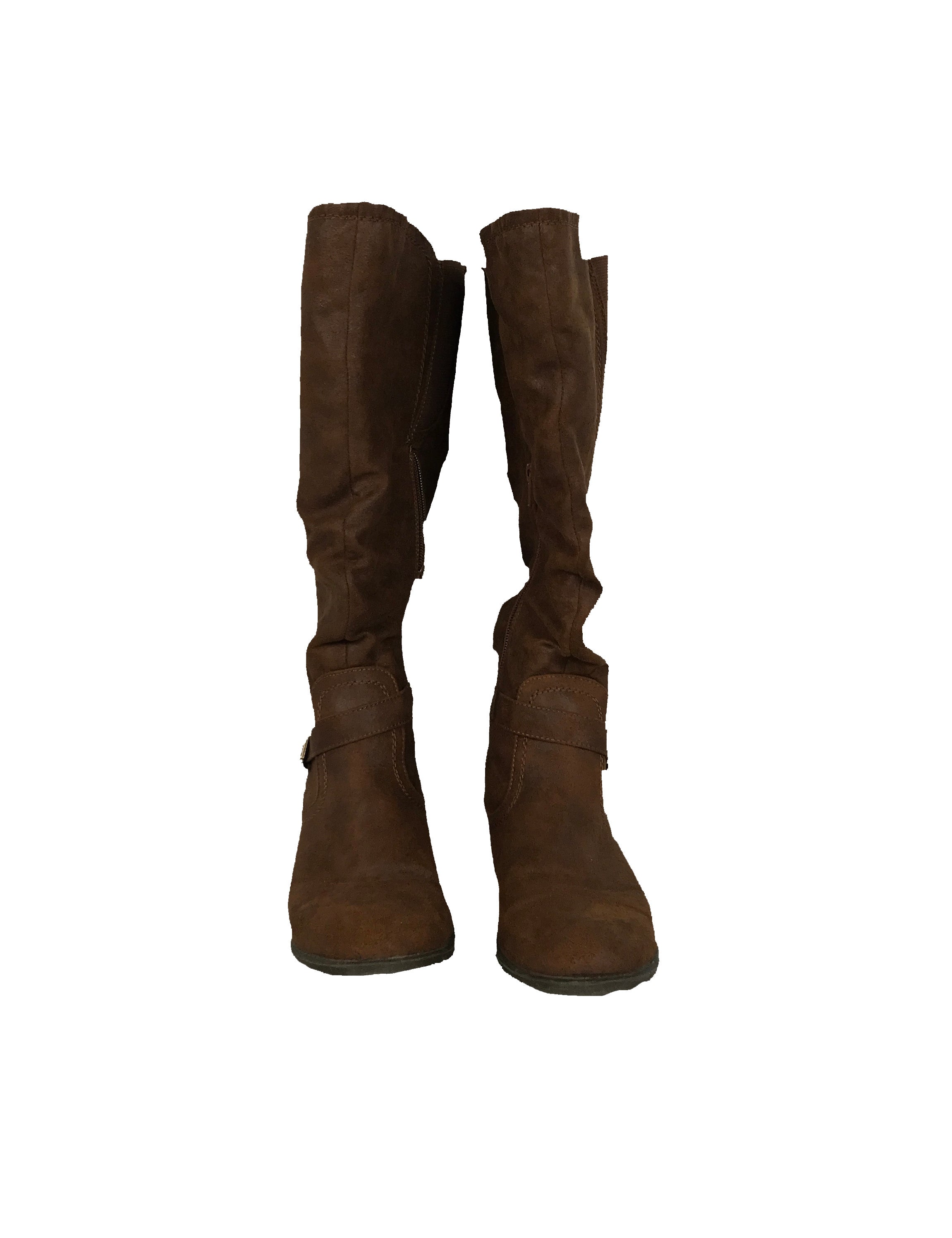 Brown Boots with Faux Buckles Women's Size 11