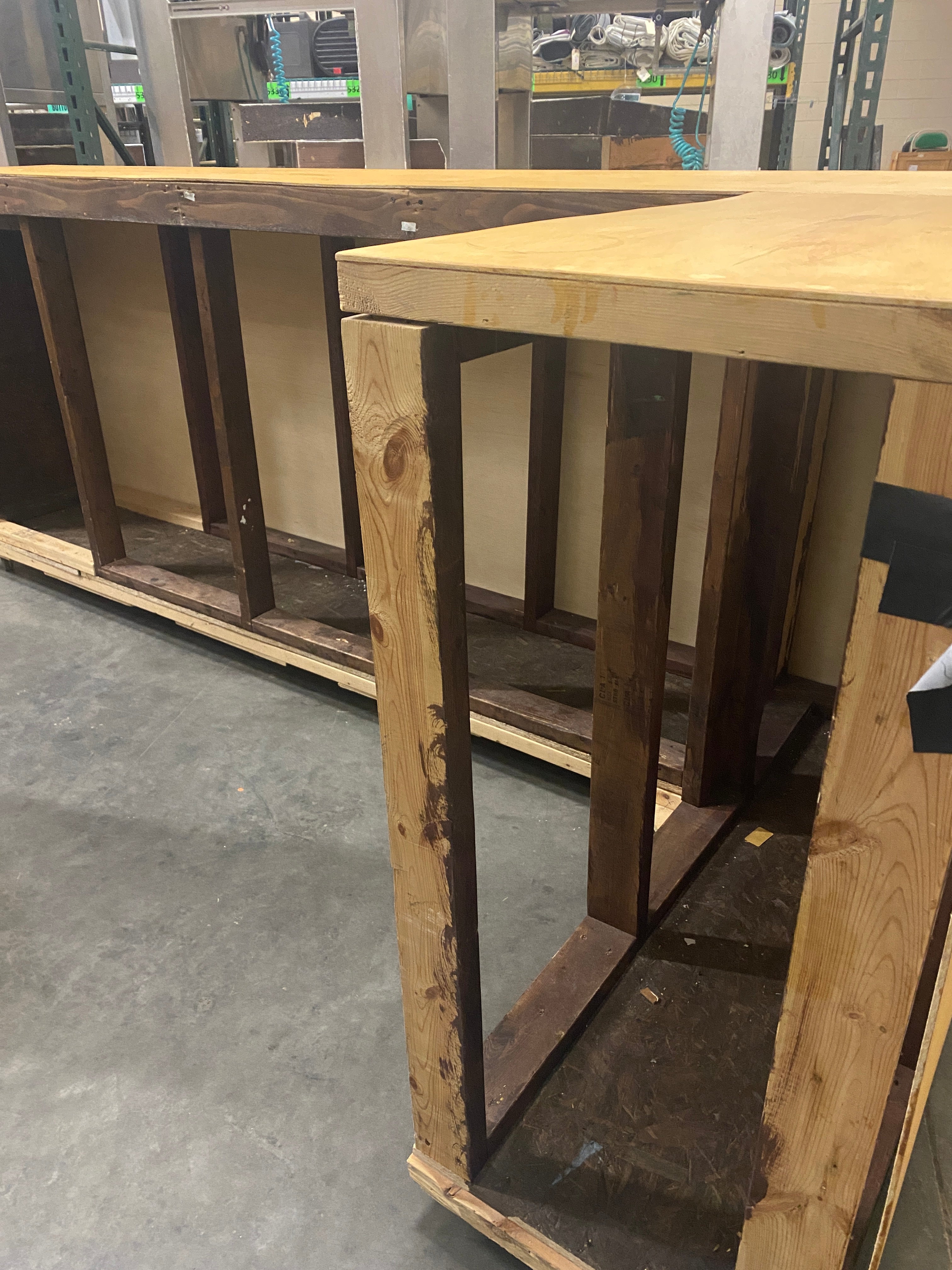 L-Shaped Wooden Counter or Standing Bar