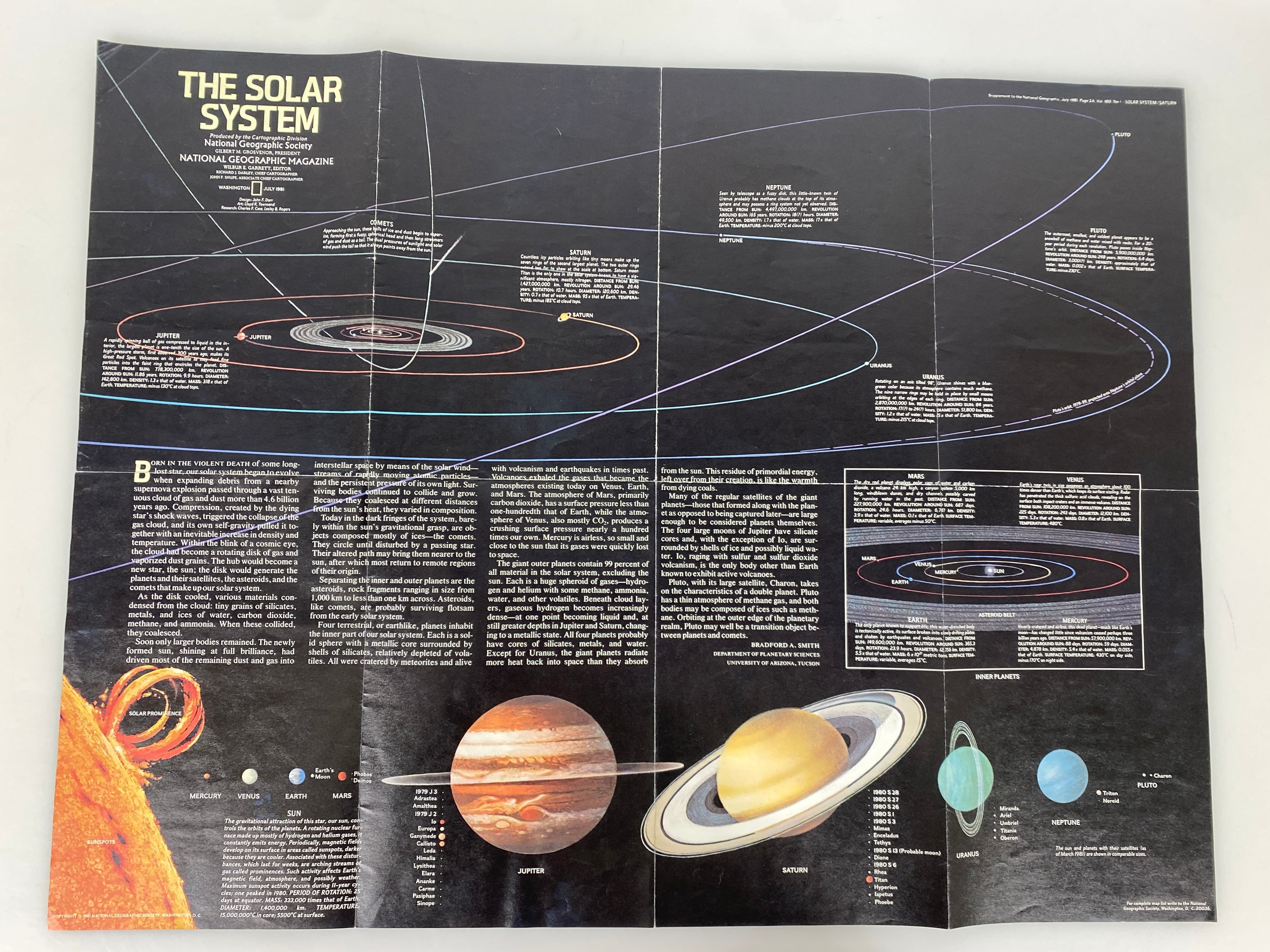 Lot of 3 Nat Geo Space Related Maps/Posters 1970-1983