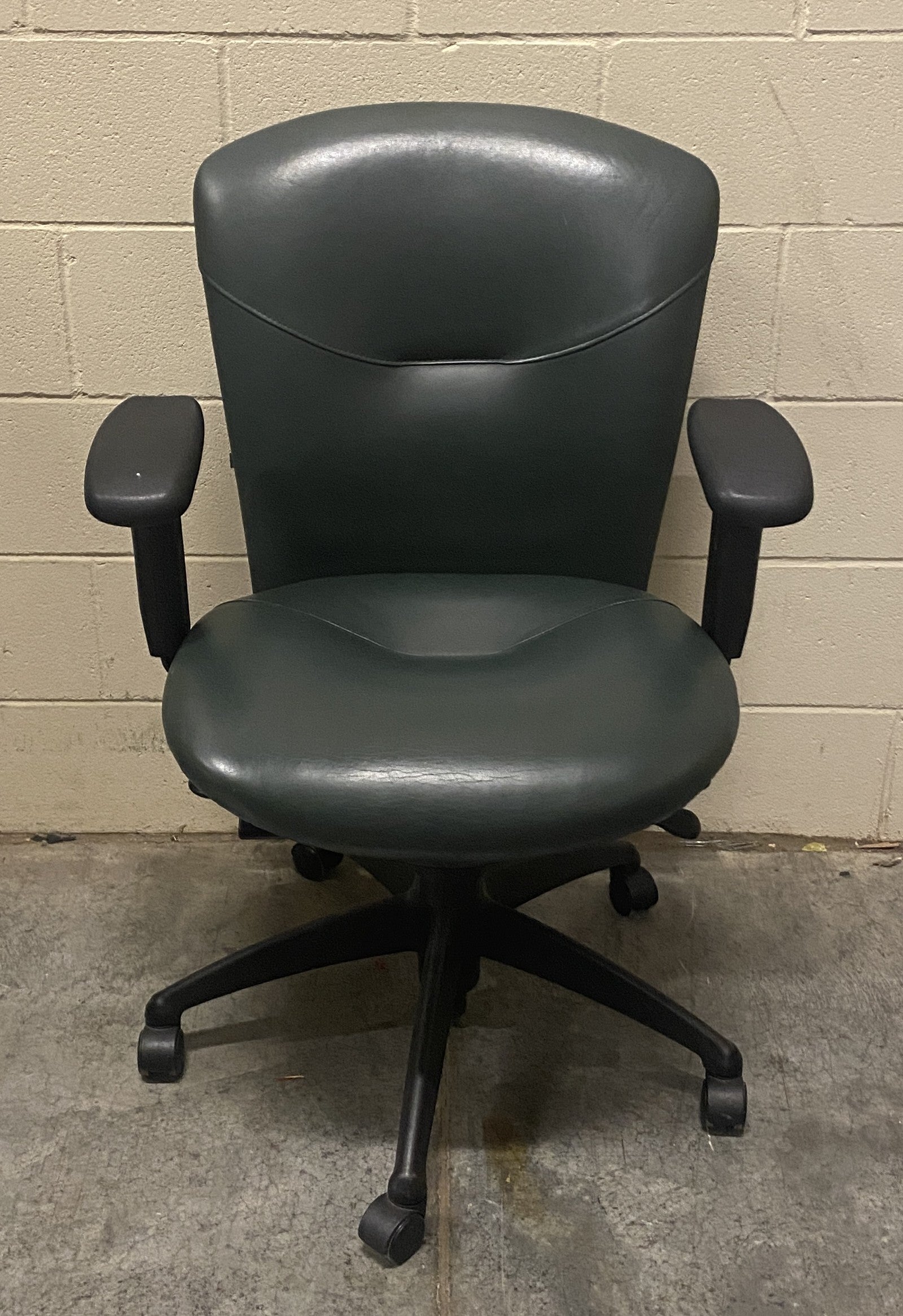 HON Dark Green Leather Office Chair