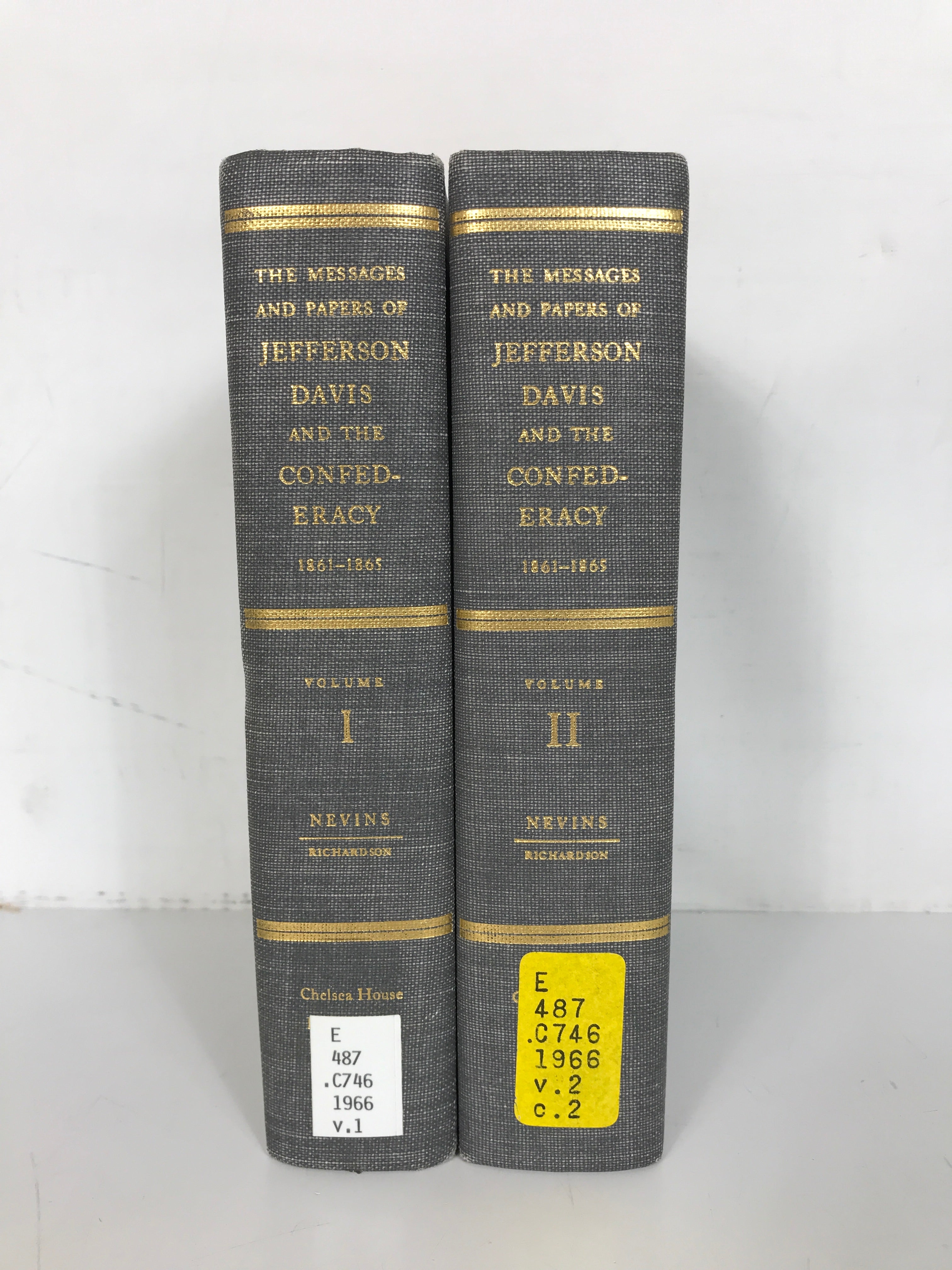 2 Vols: The Messages & Papers of Jefferson Davis by Nevins 1966 HC Ex-Library