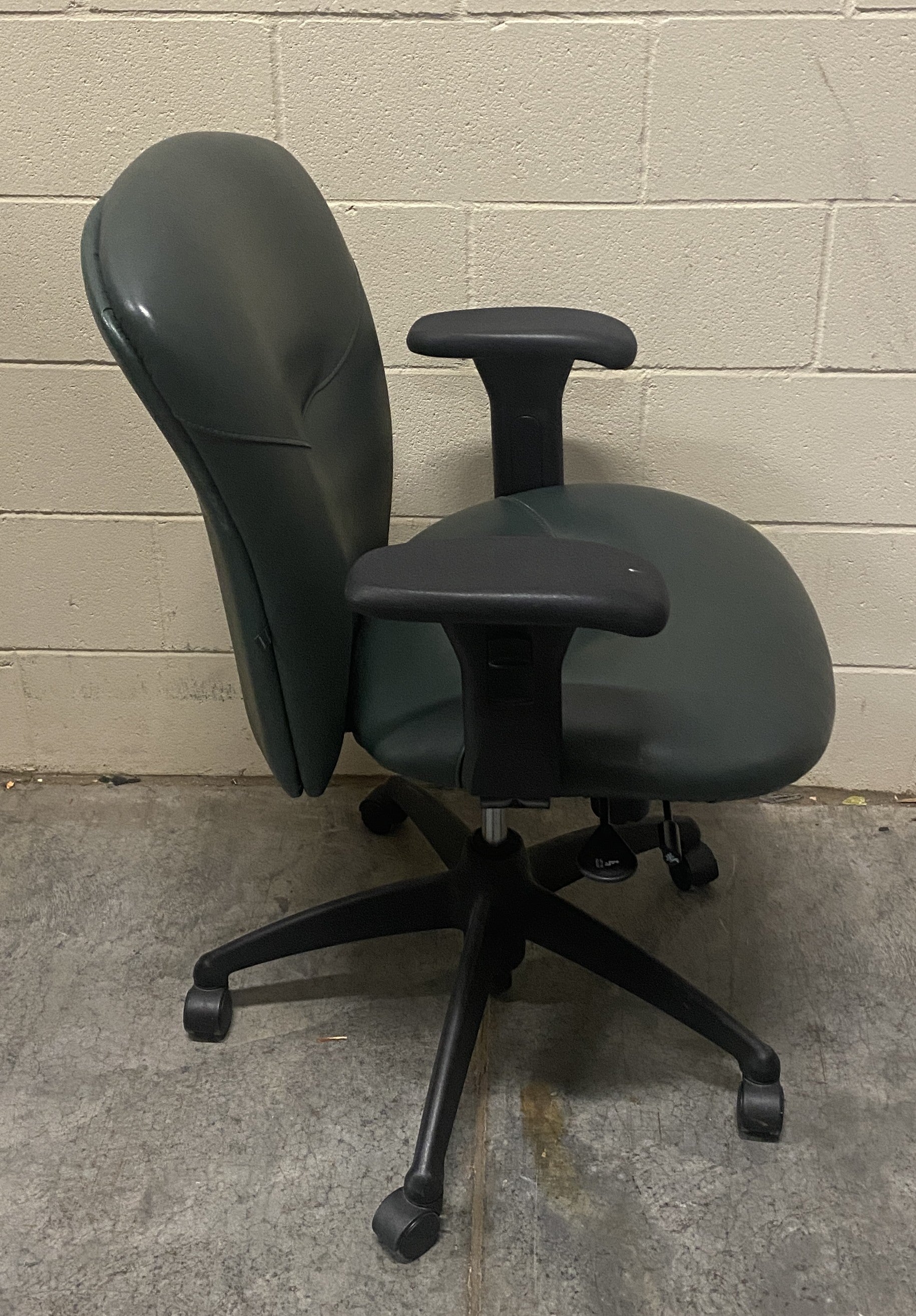 HON Dark Green Leather Office Chair