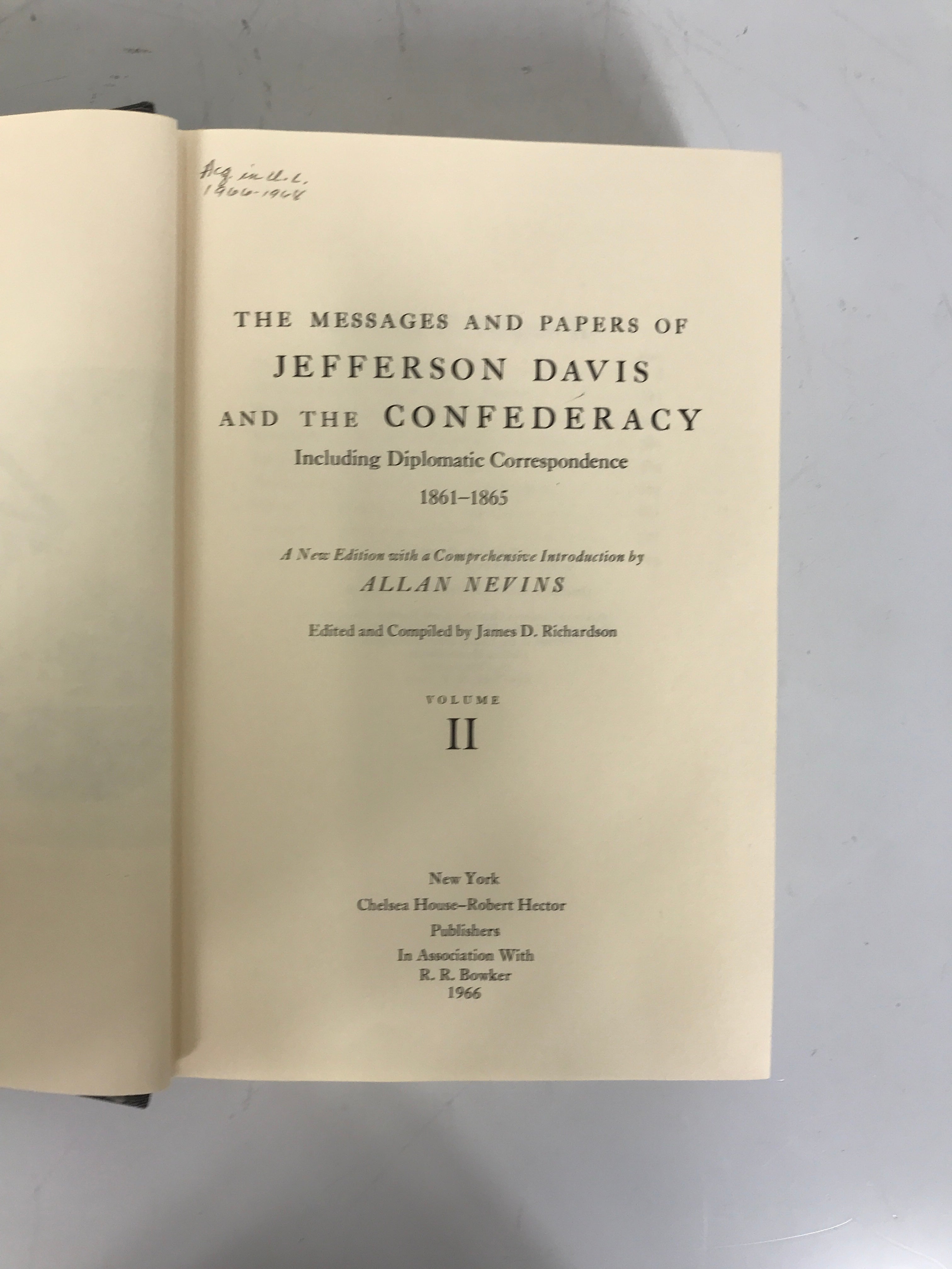 2 Vols: The Messages & Papers of Jefferson Davis by Nevins 1966 HC Ex-Library