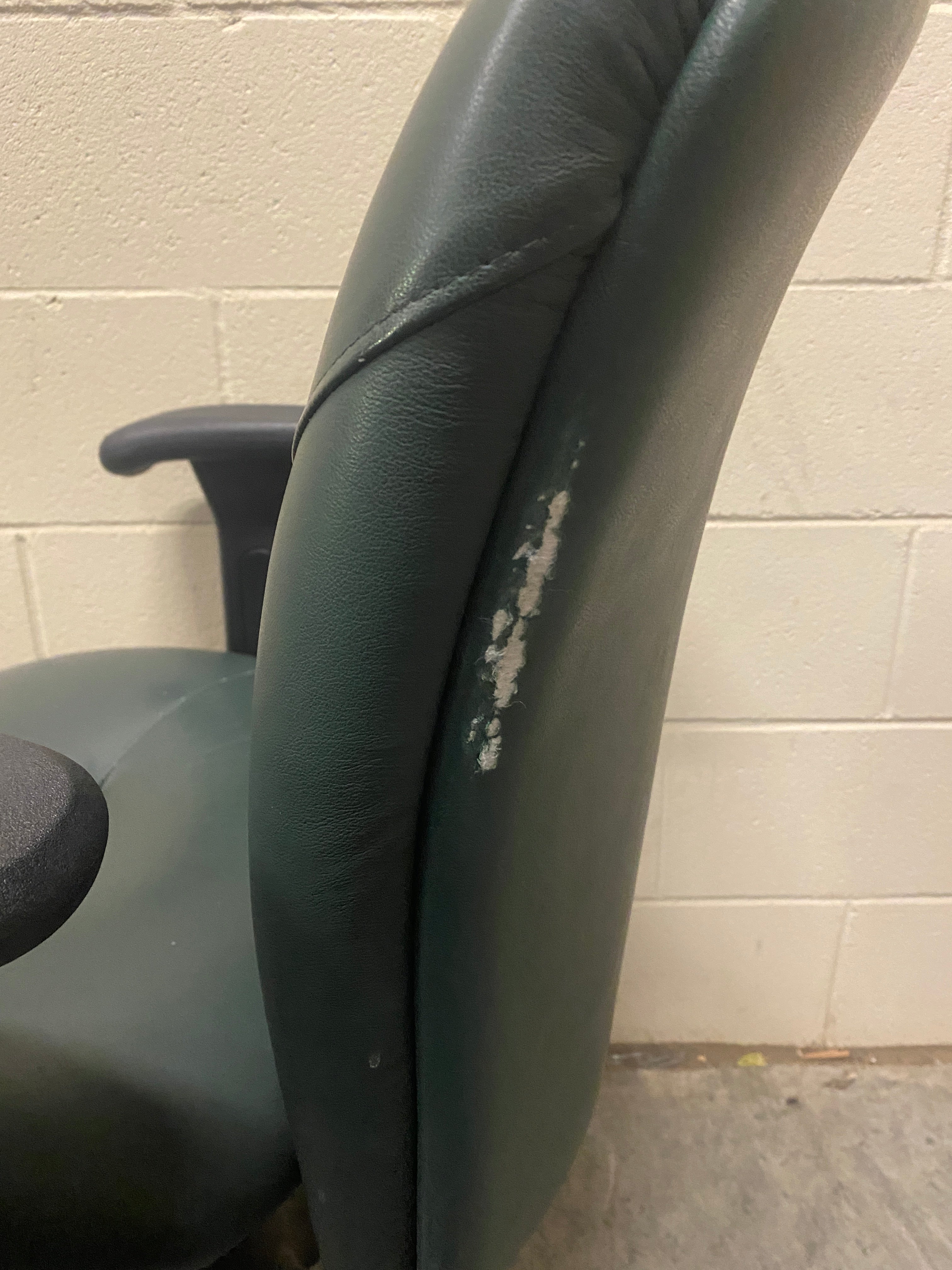 HON Dark Green Leather Office Chair