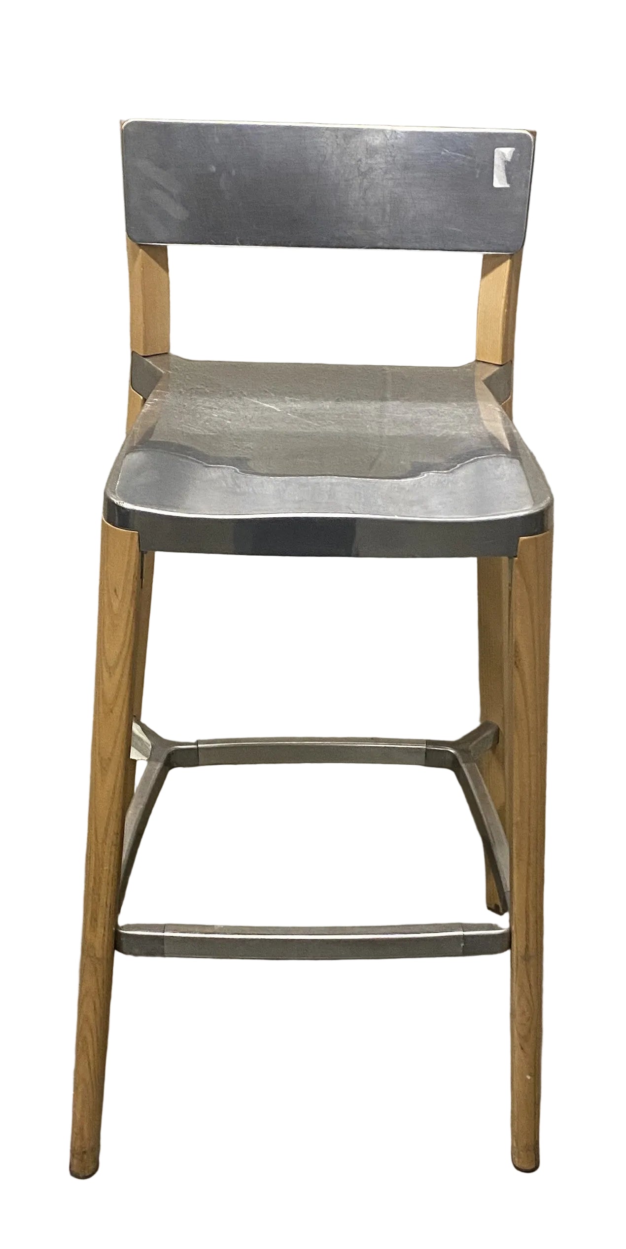 Emeco by Young Metal and Wood Barstool Chair