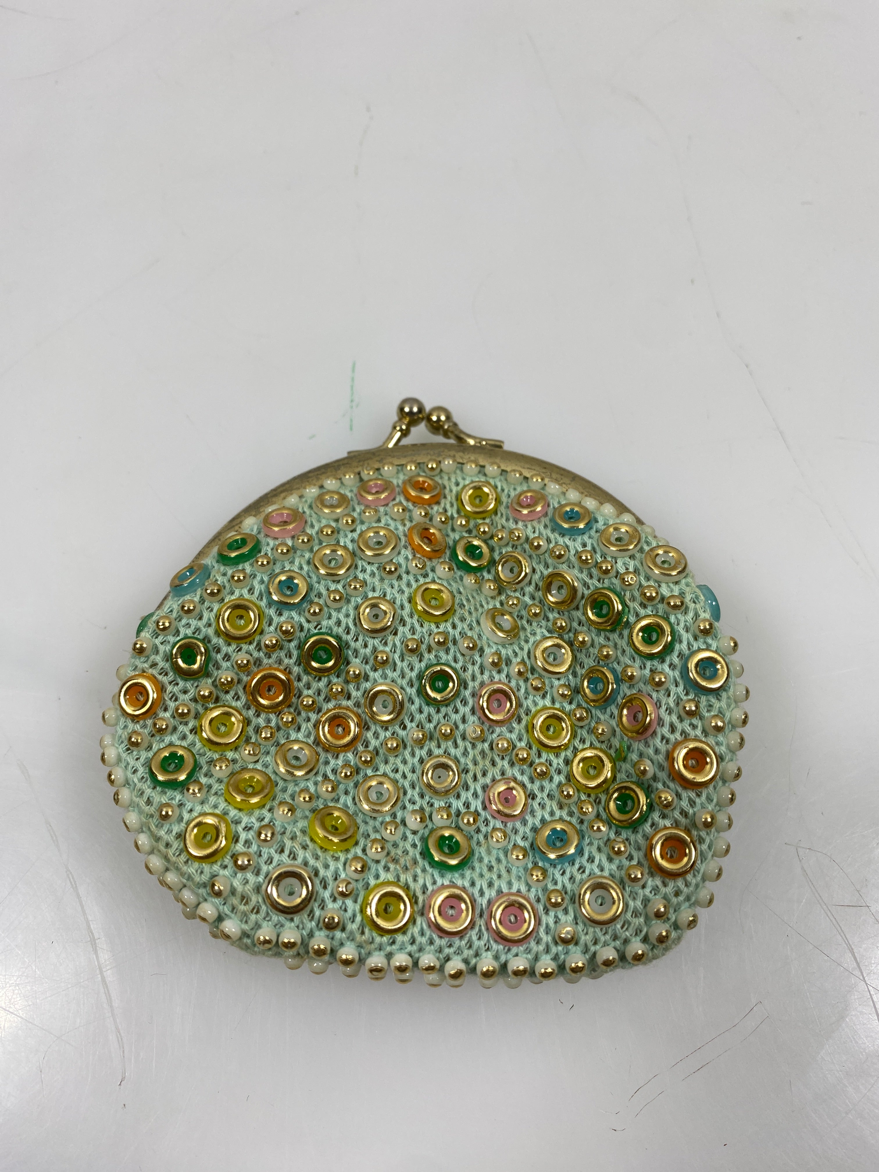 Vintage Beaded Coin Purse w/ Kiss Lock