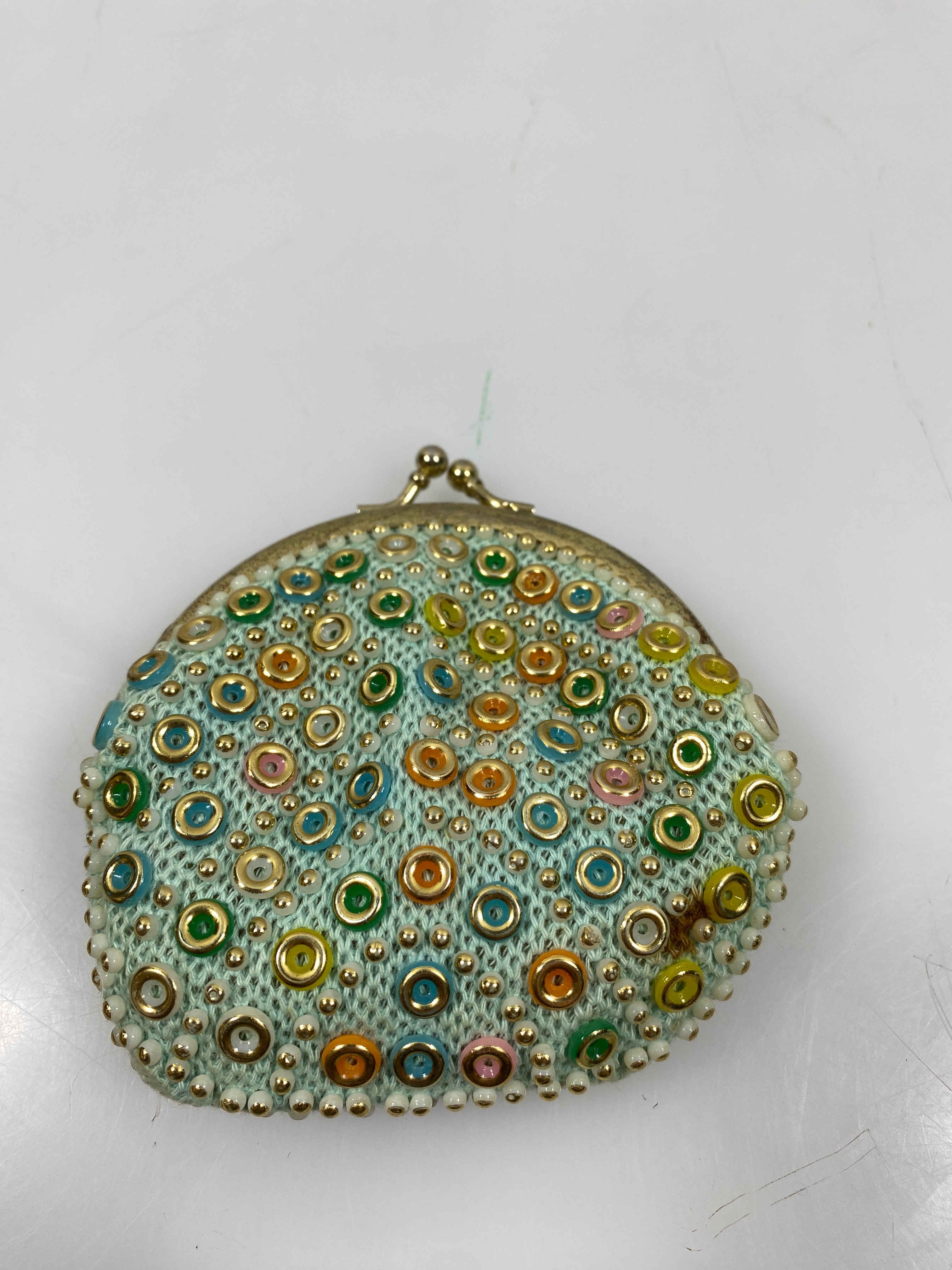 Vintage Beaded Coin Purse w/ Kiss Lock