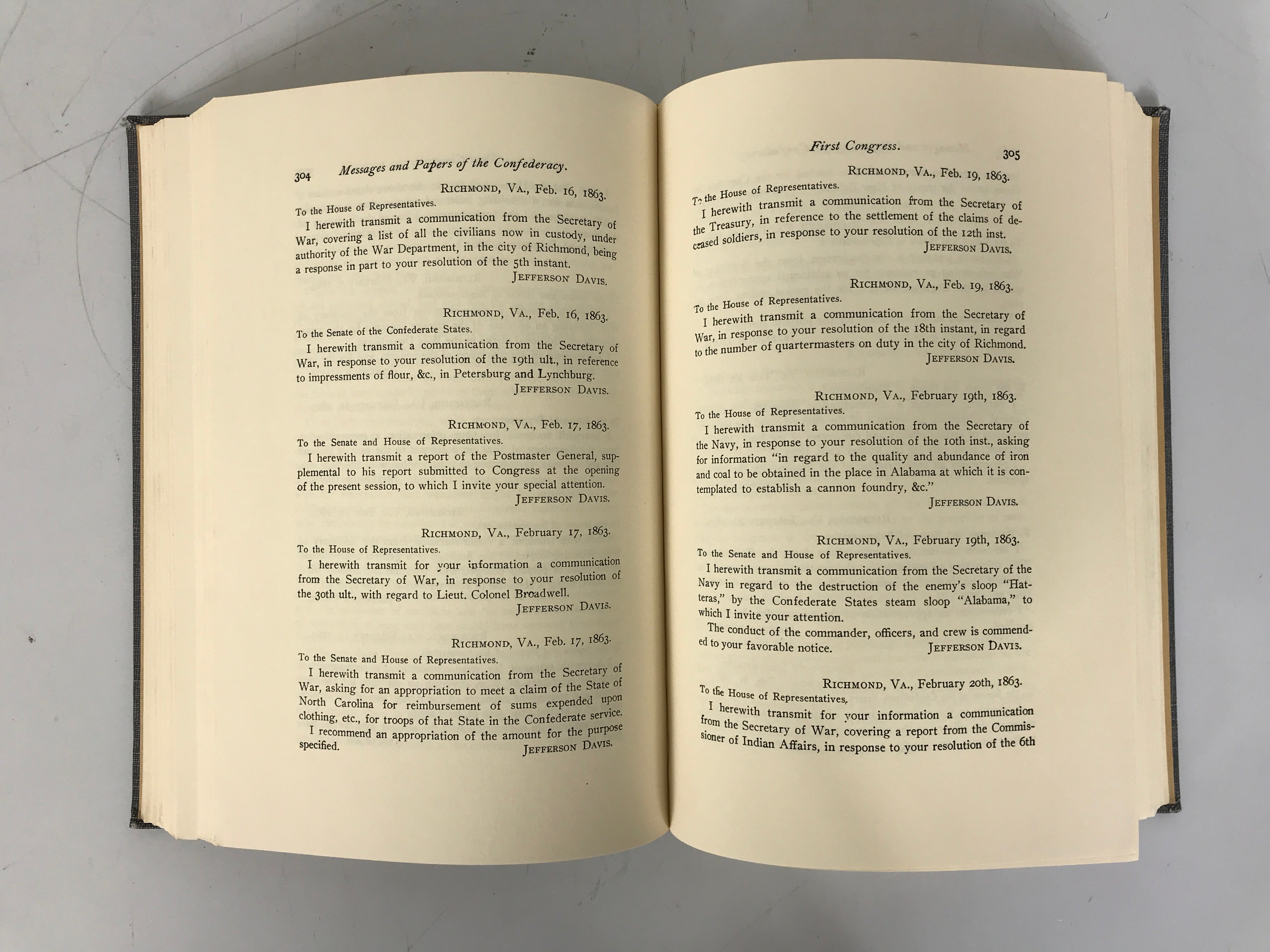 2 Vols: The Messages & Papers of Jefferson Davis by Nevins 1966 HC Ex-Library