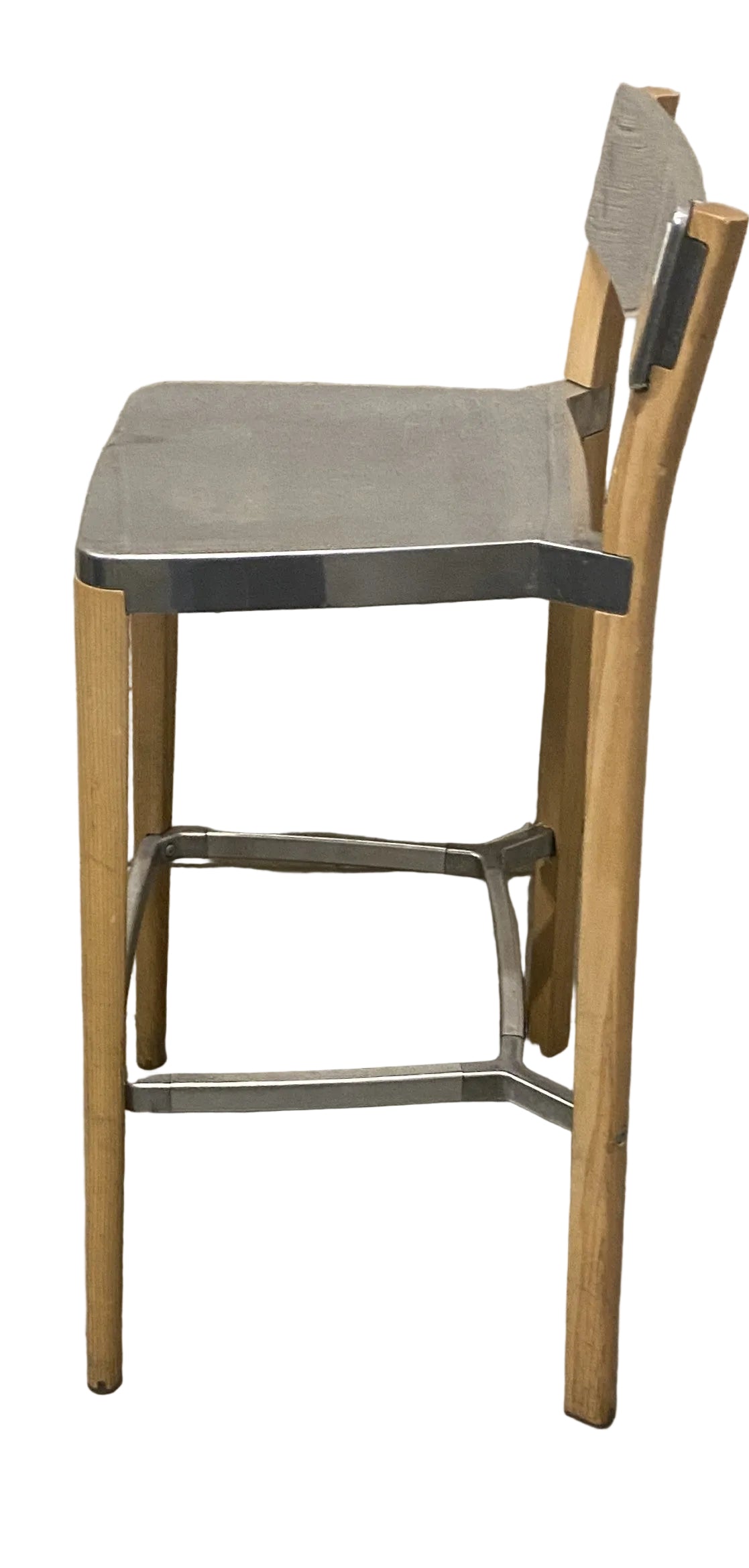 Emeco by Young Metal and Wood Barstool Chair