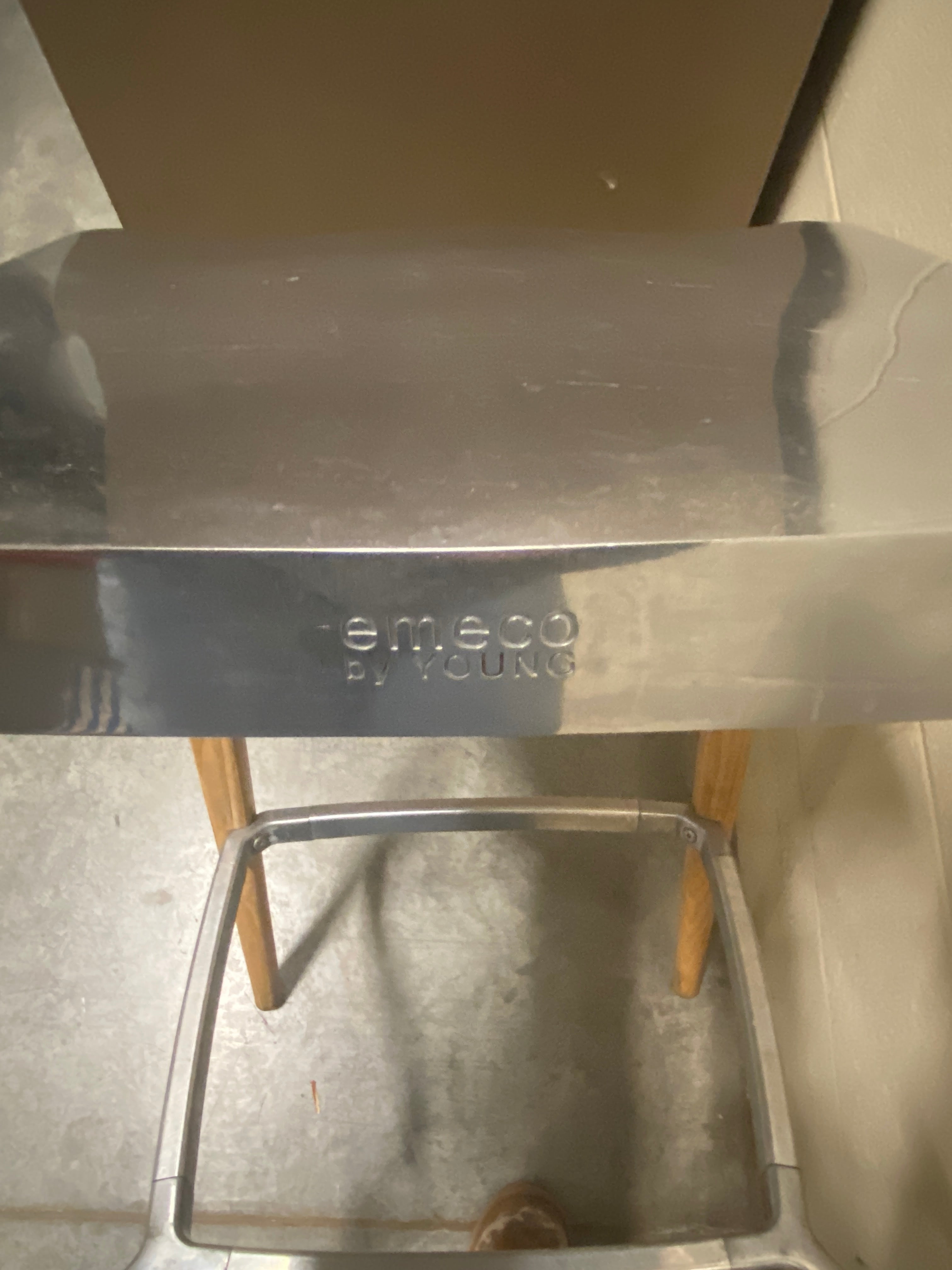 Emeco by Young Metal and Wood Barstool Chair