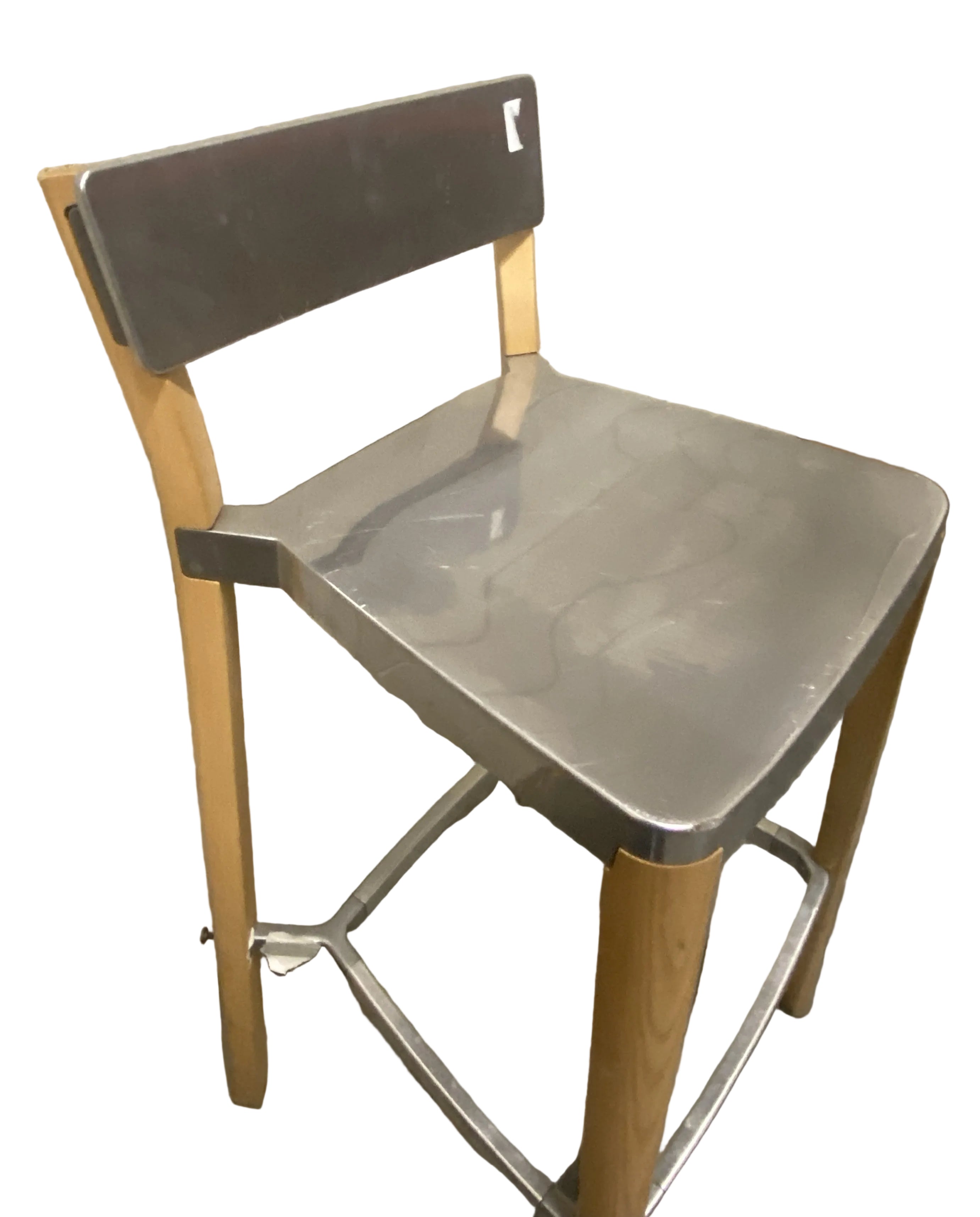 Emeco by Young Metal and Wood Barstool Chair