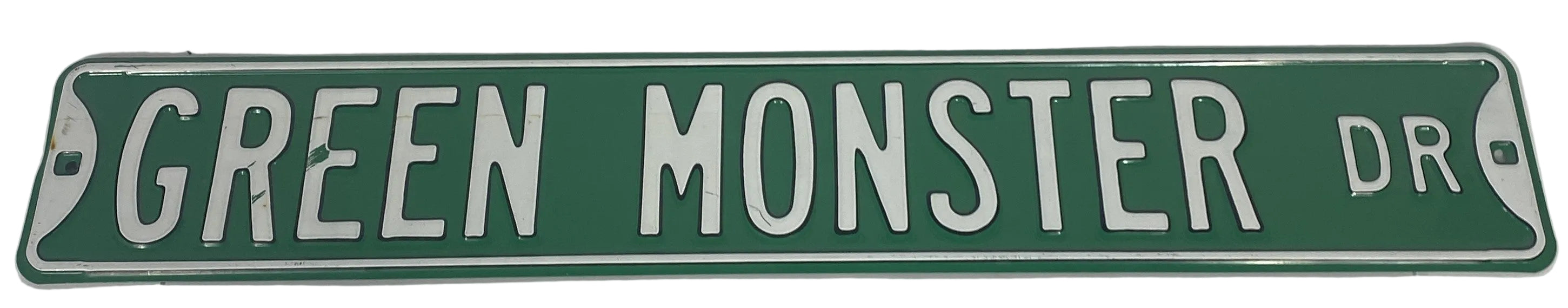 "Green Monster Dr" Metal Road Sign