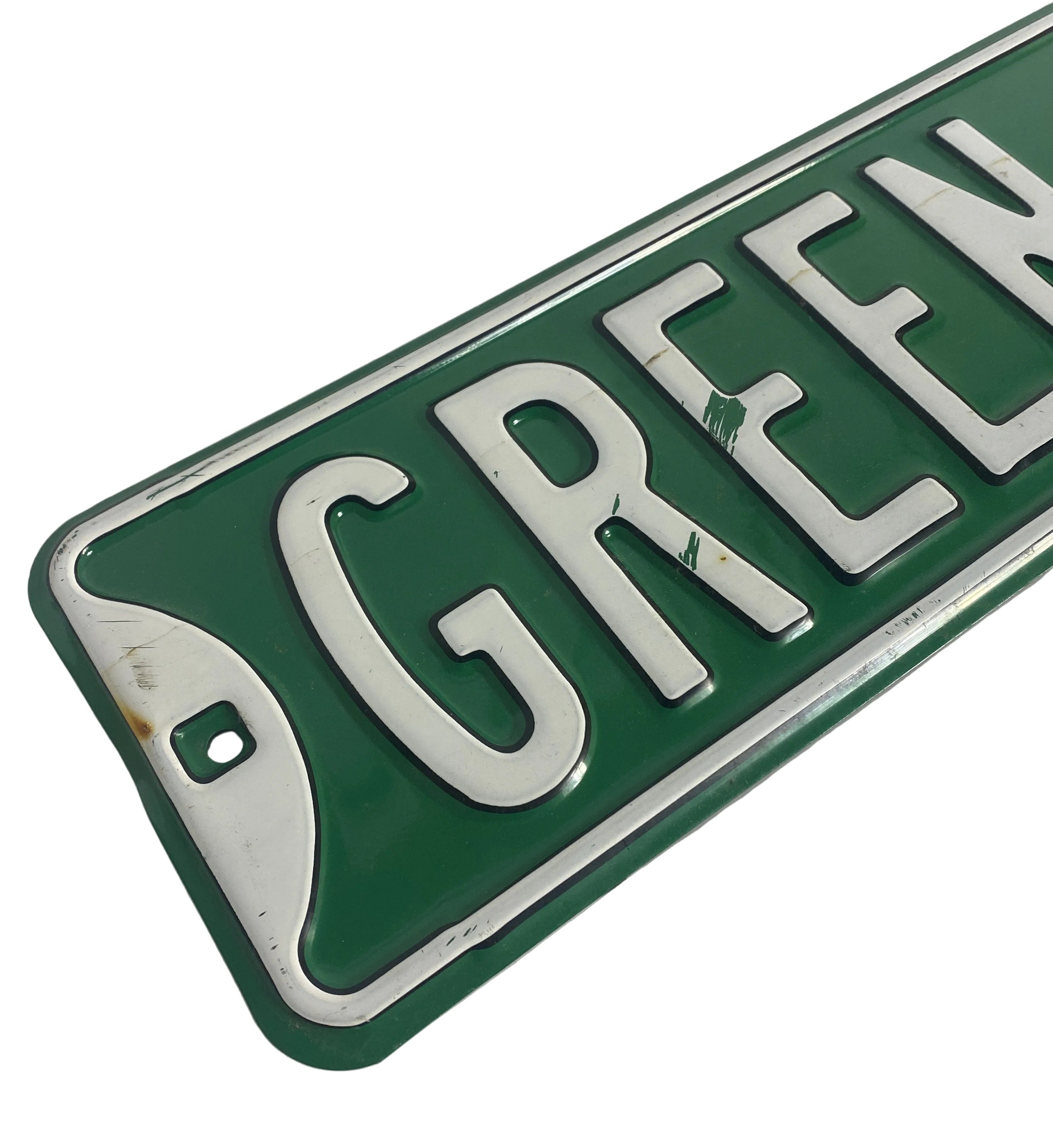 "Green Monster Dr" Metal Road Sign