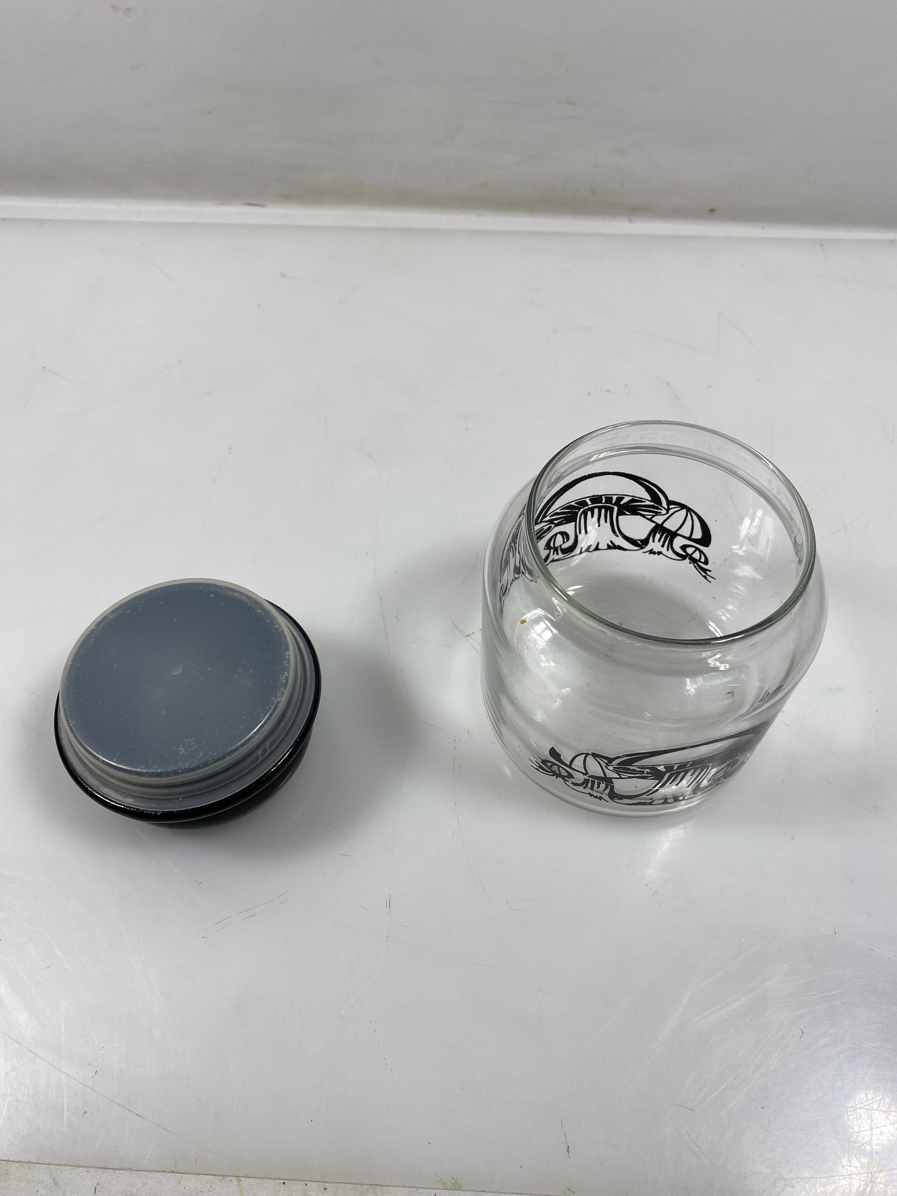 Apothecary Clear Glass Jar w/ Mushrooms