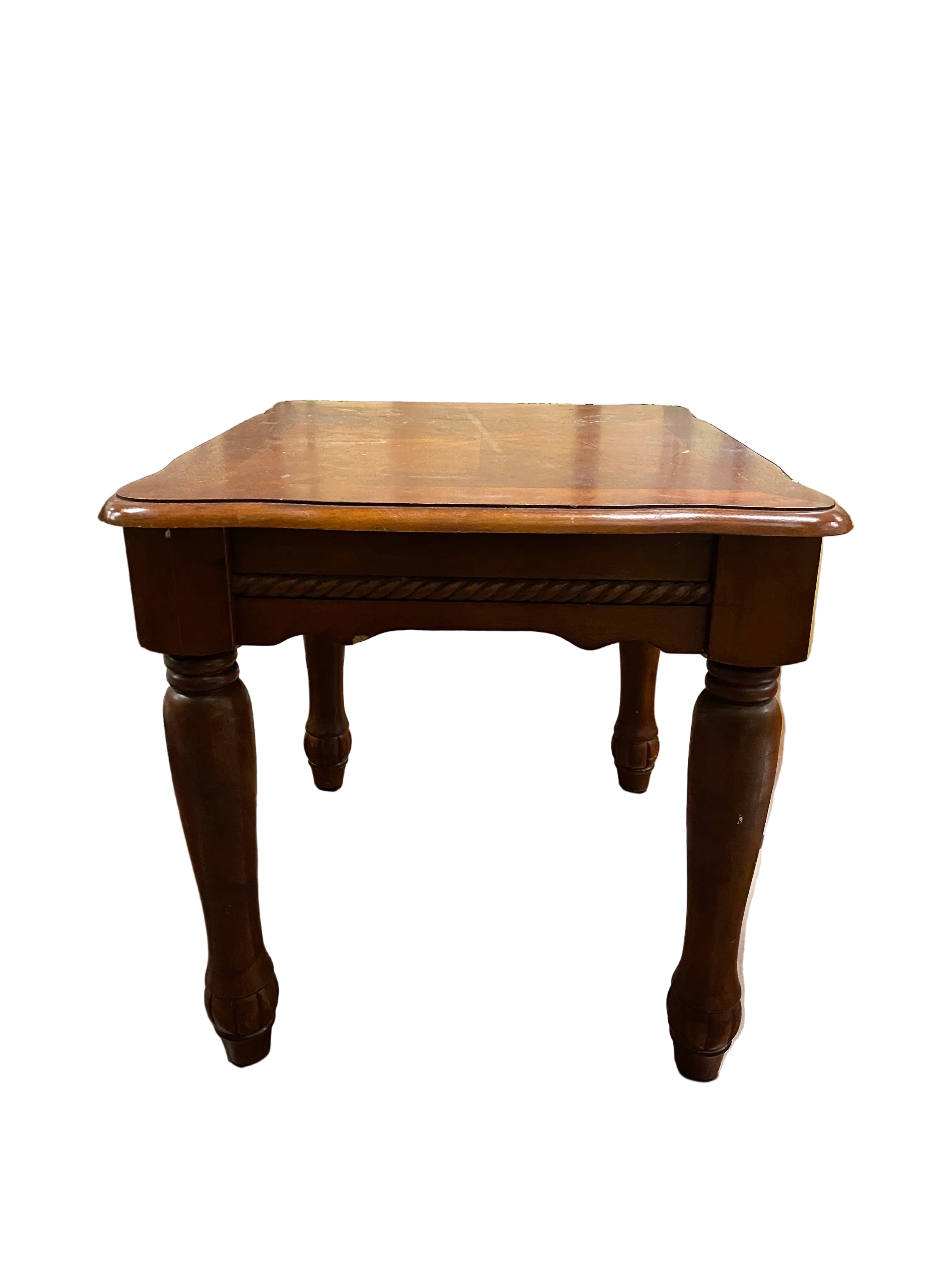 Sunburst Veneer Wooden Side Table
