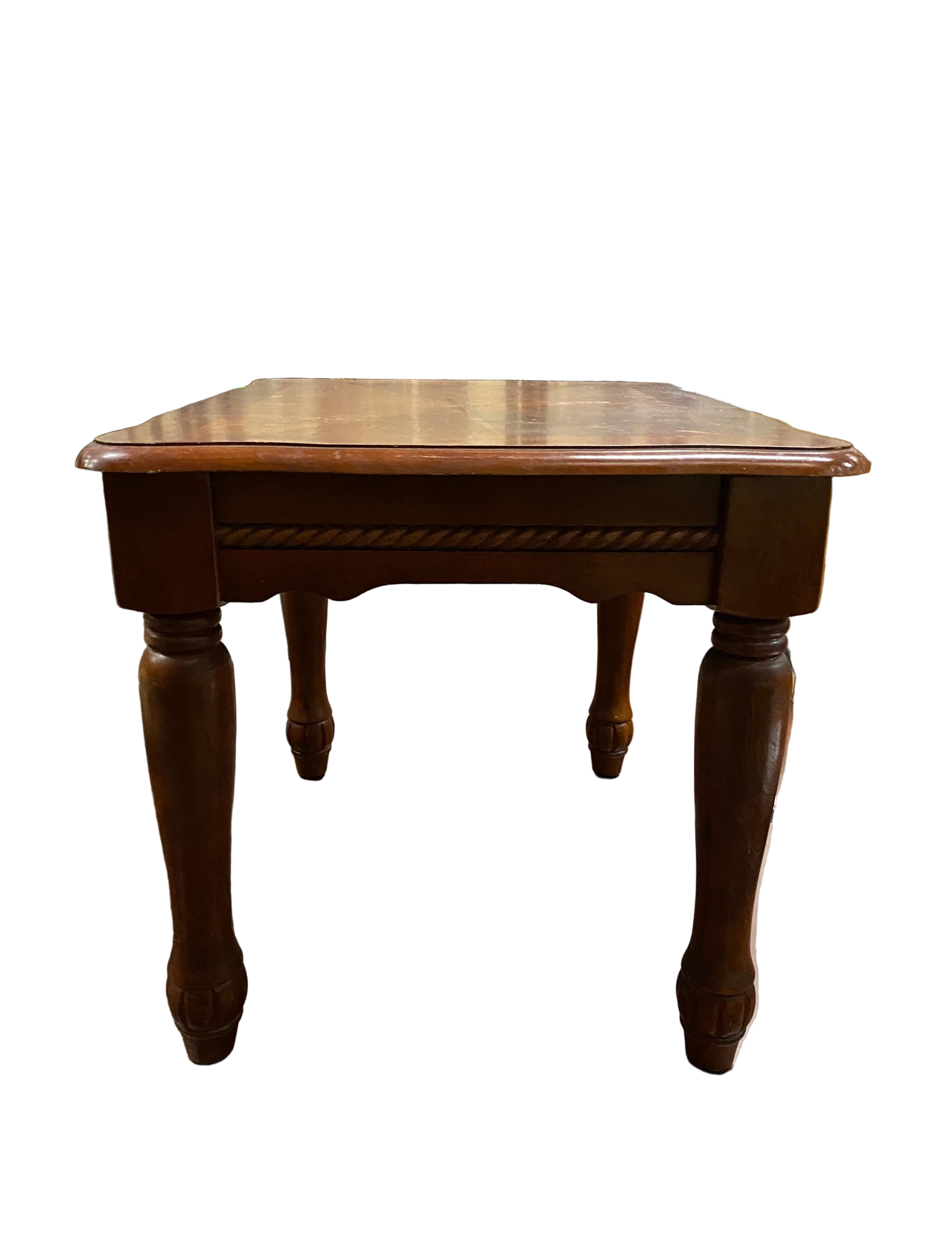Sunburst Veneer Wooden Side Table