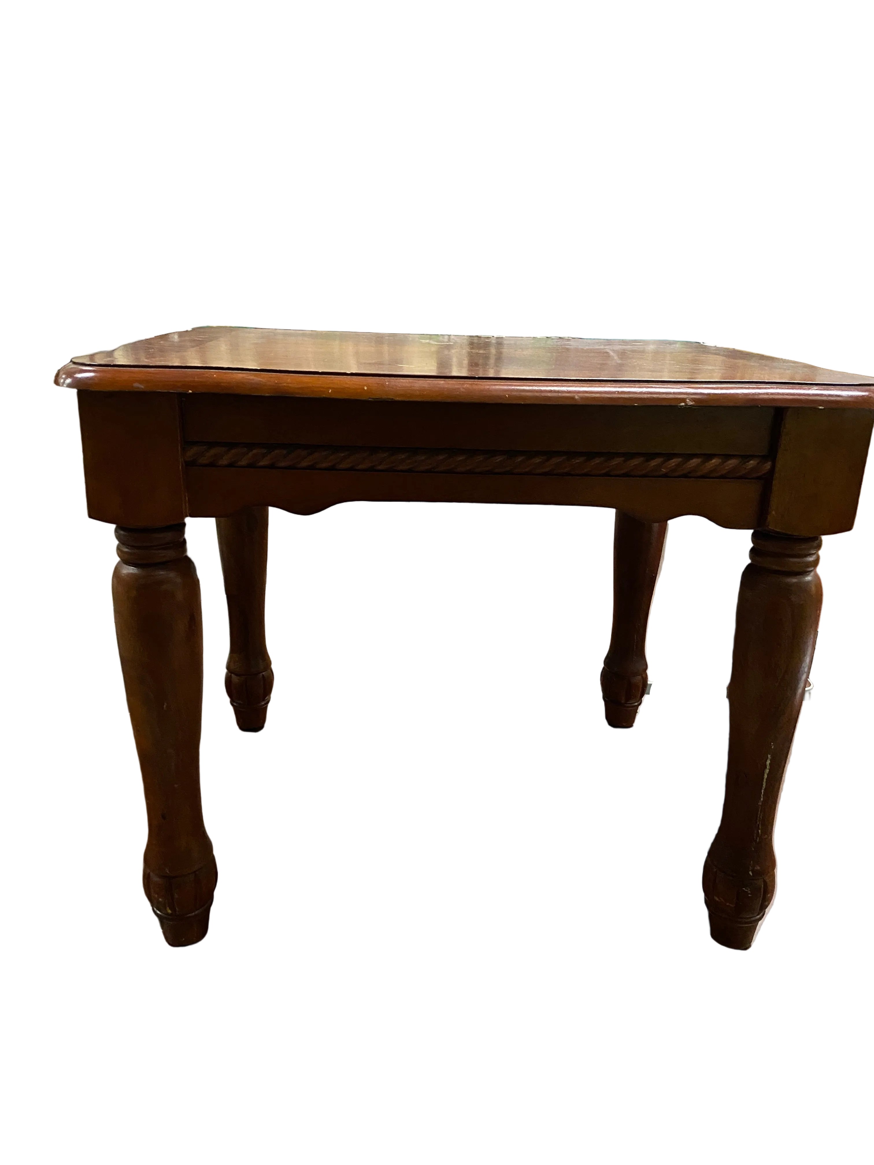 Sunburst Veneer Wooden Side Table