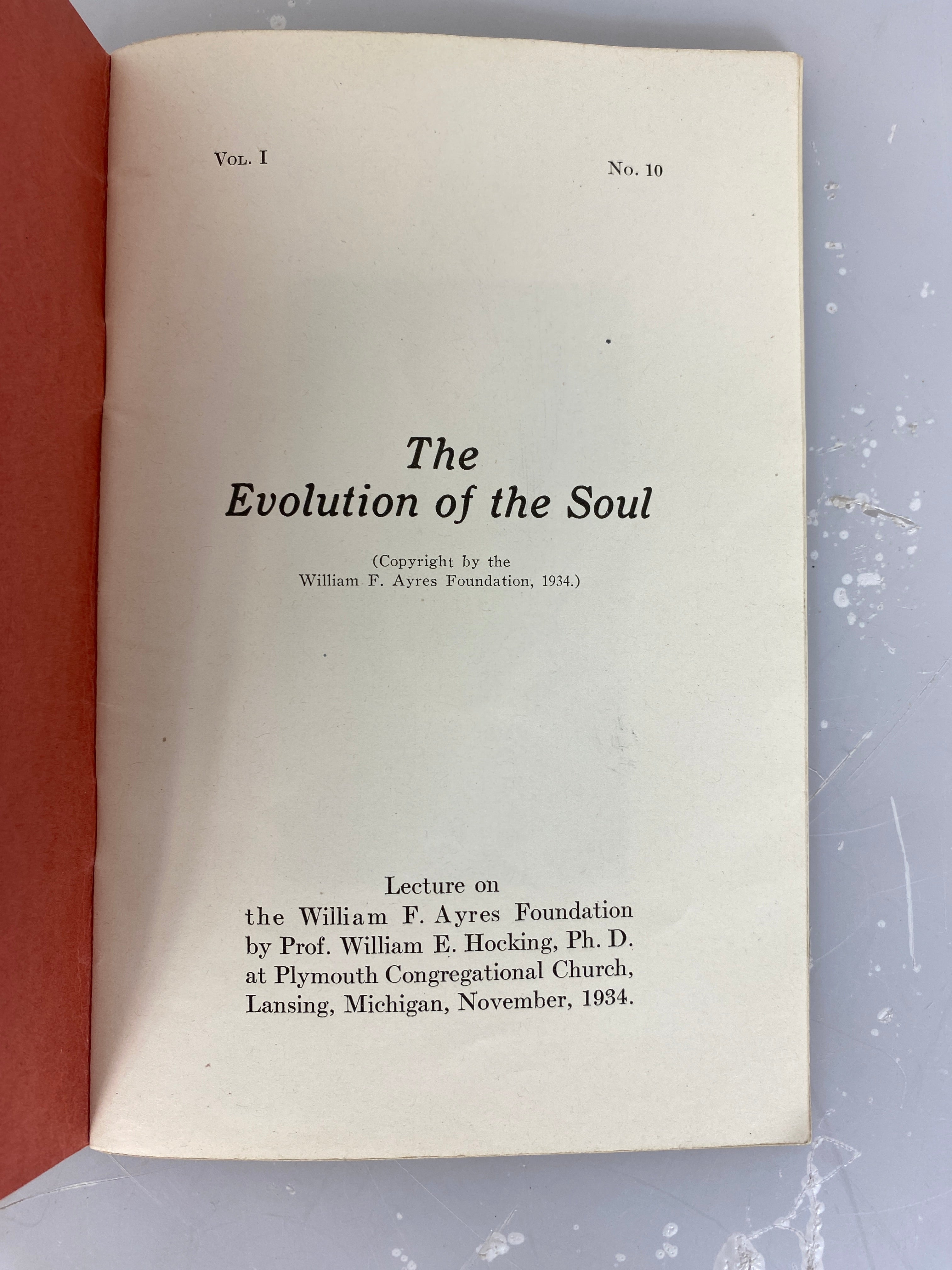 Lot of 6 The Evolution of the Soul Lectures c1930s SC