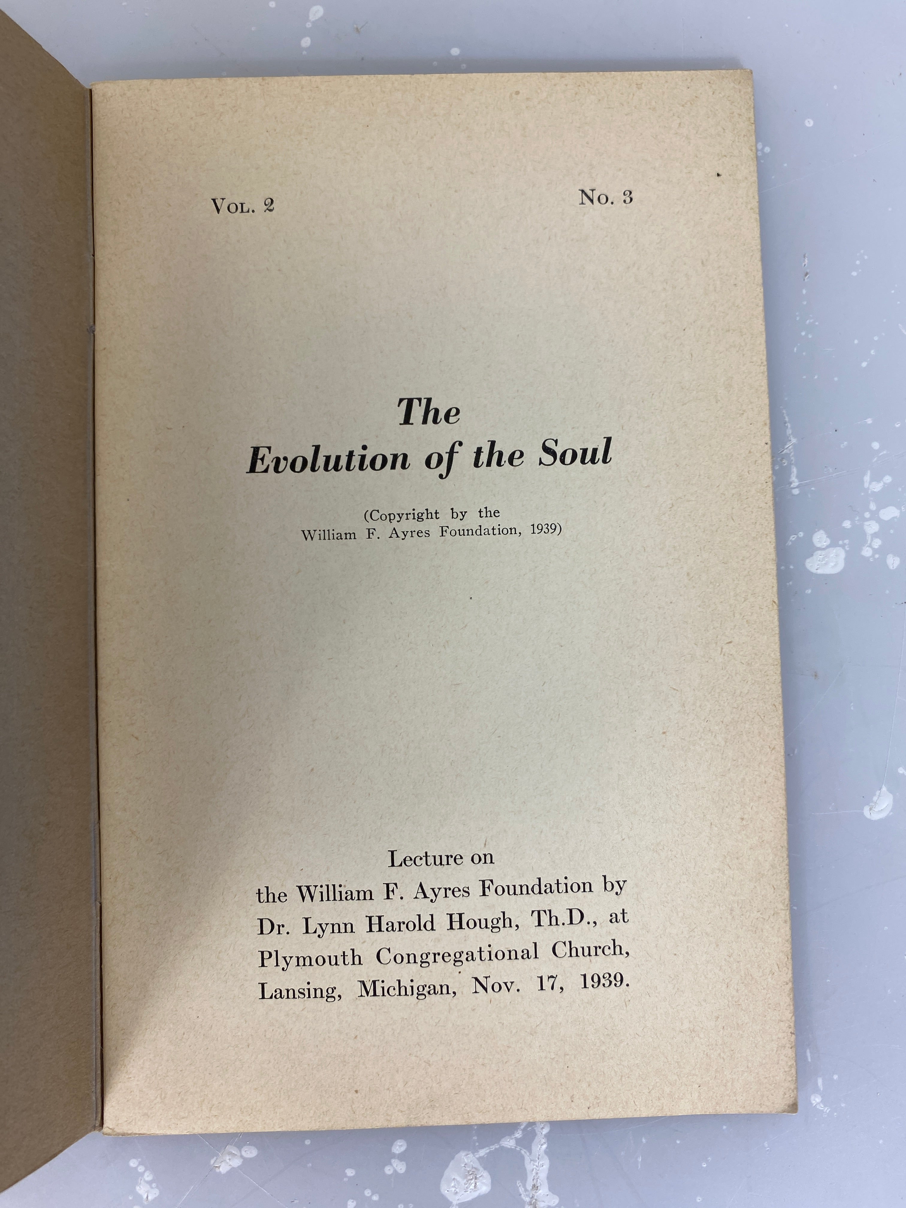 Lot of 6 The Evolution of the Soul Lectures c1930s SC