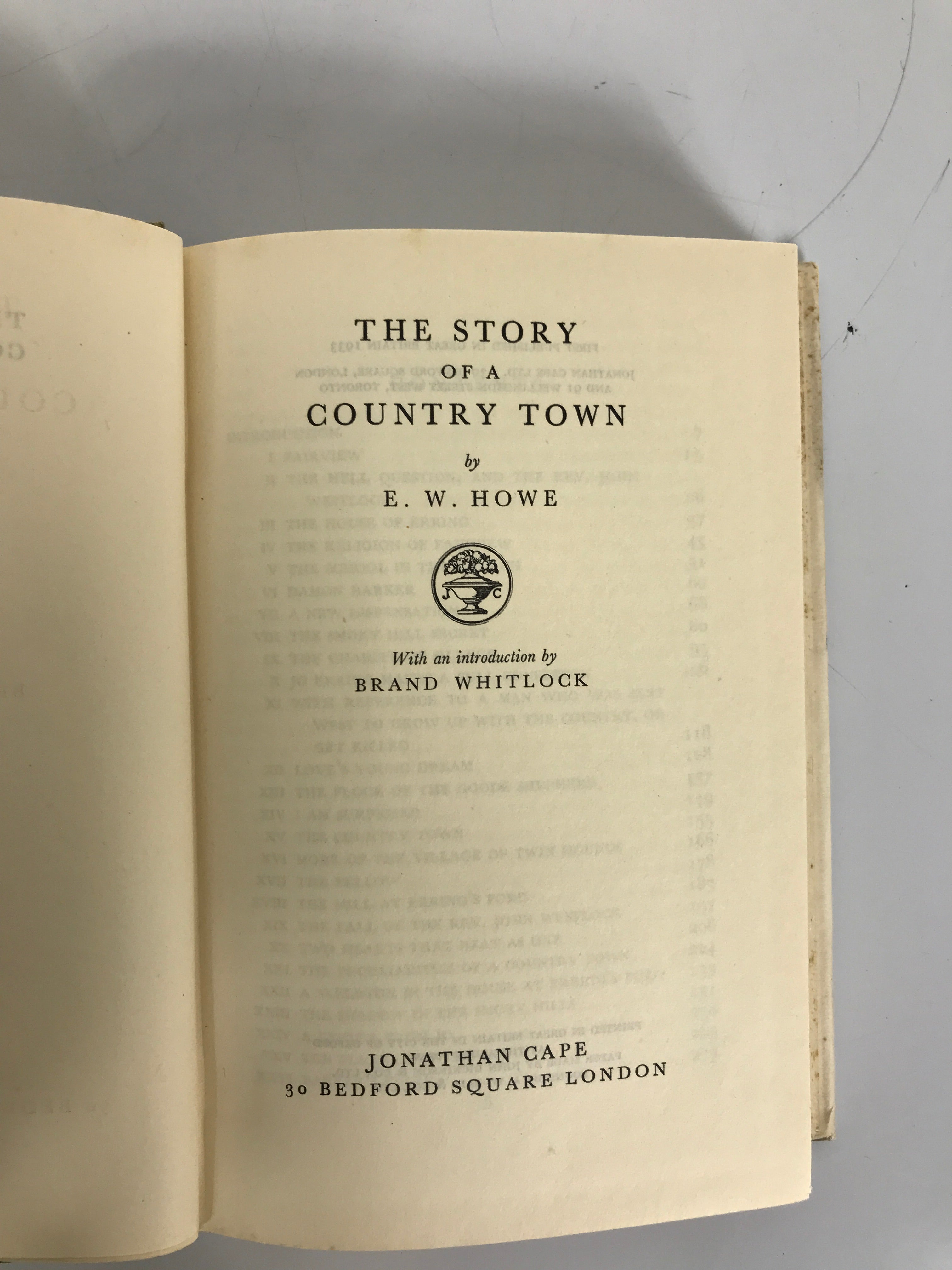 The Story of a Country Town by E.W. Howe 1933 HC DJ