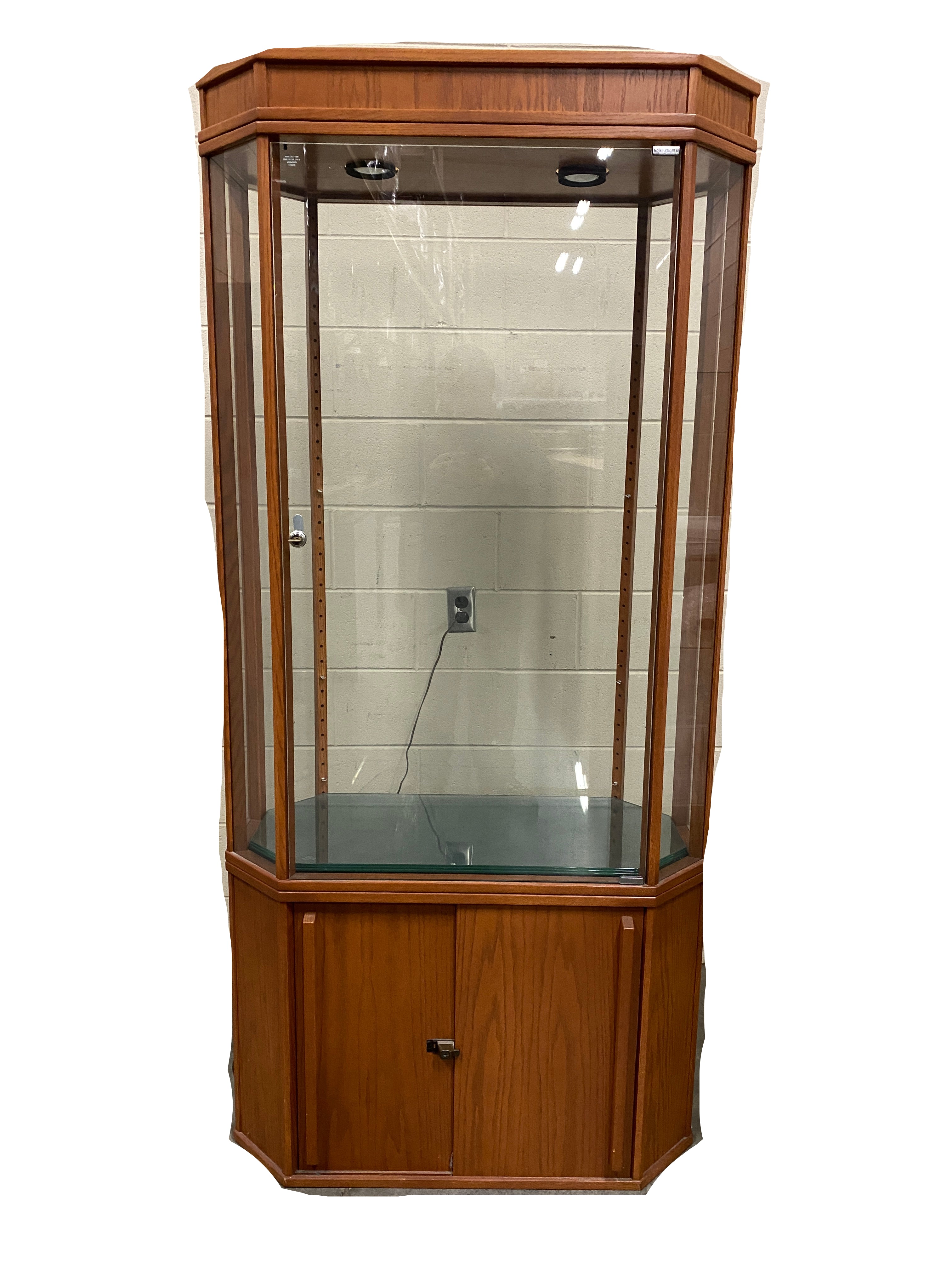 Wooden Display Case with Lights