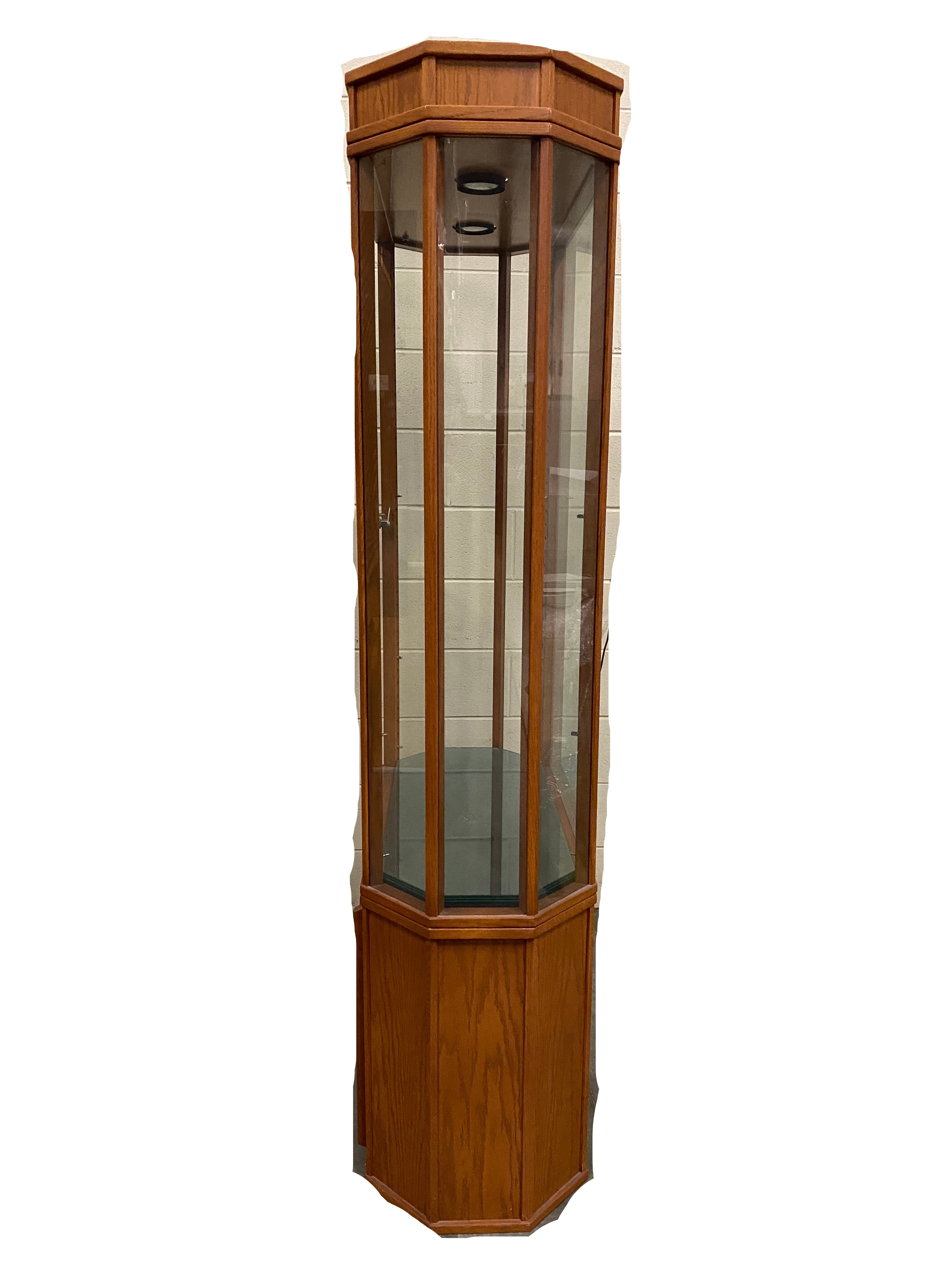 Wooden Display Case with Lights