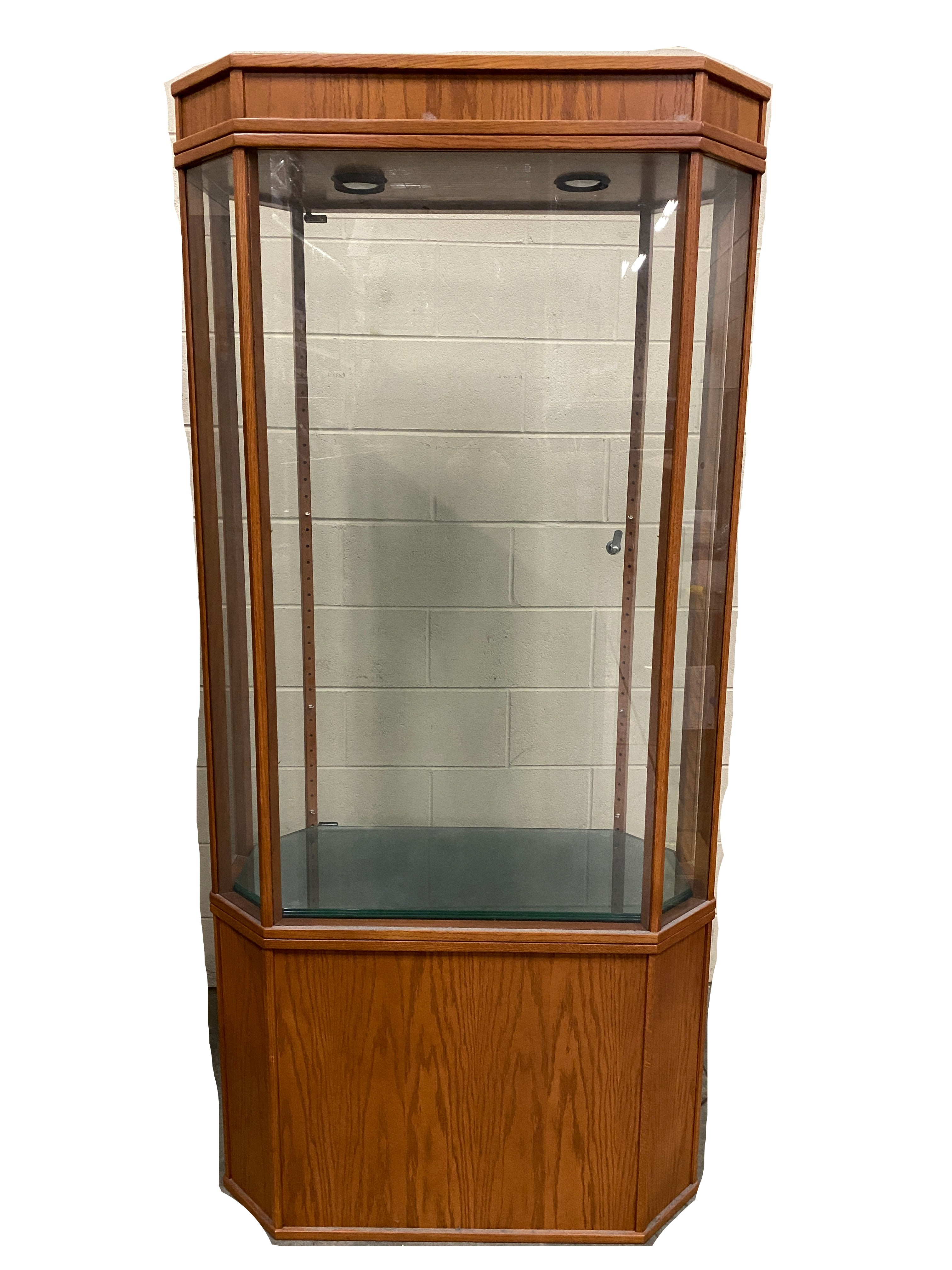 Wooden Display Case with Lights