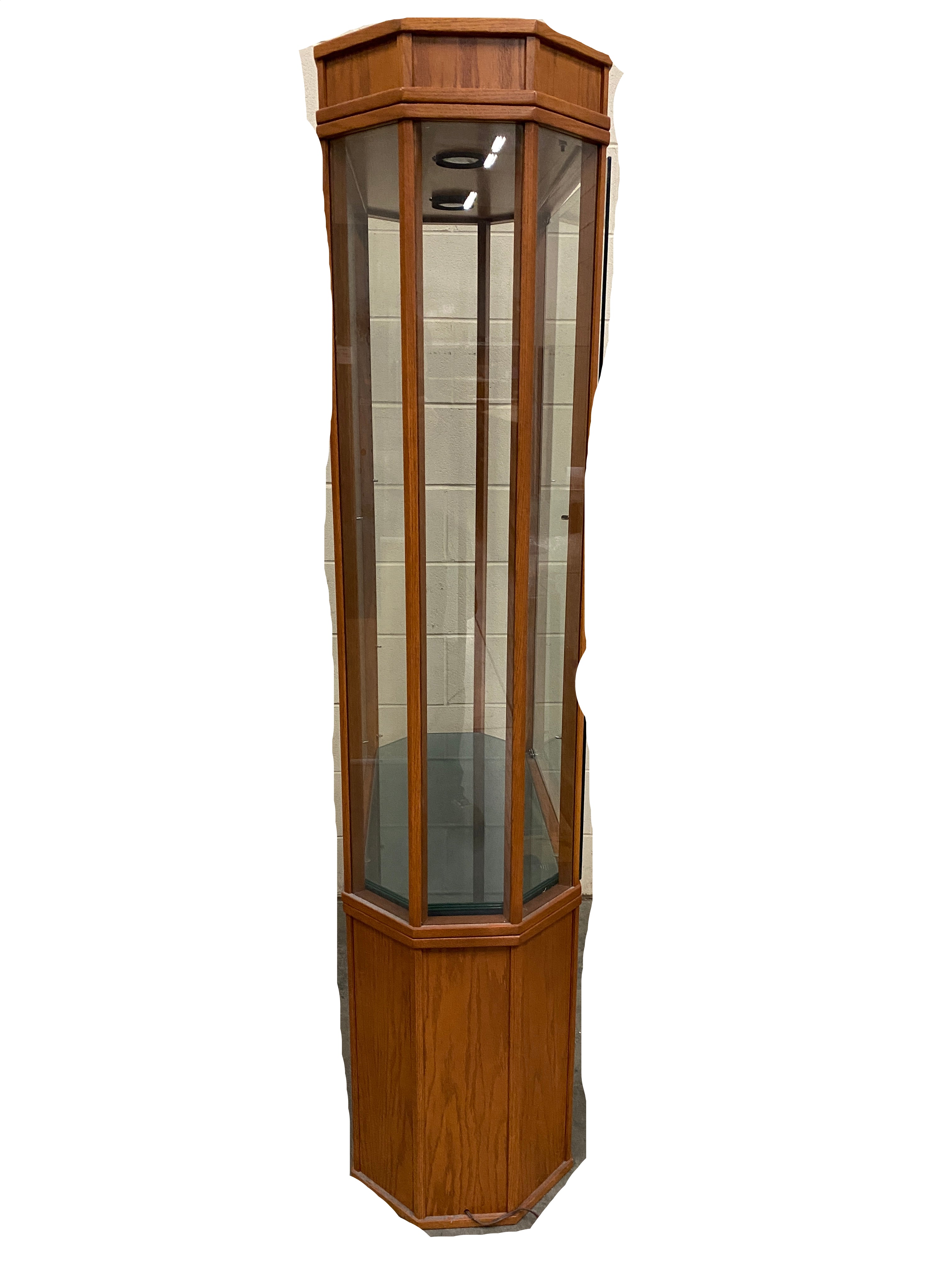 Wooden Display Case with Lights